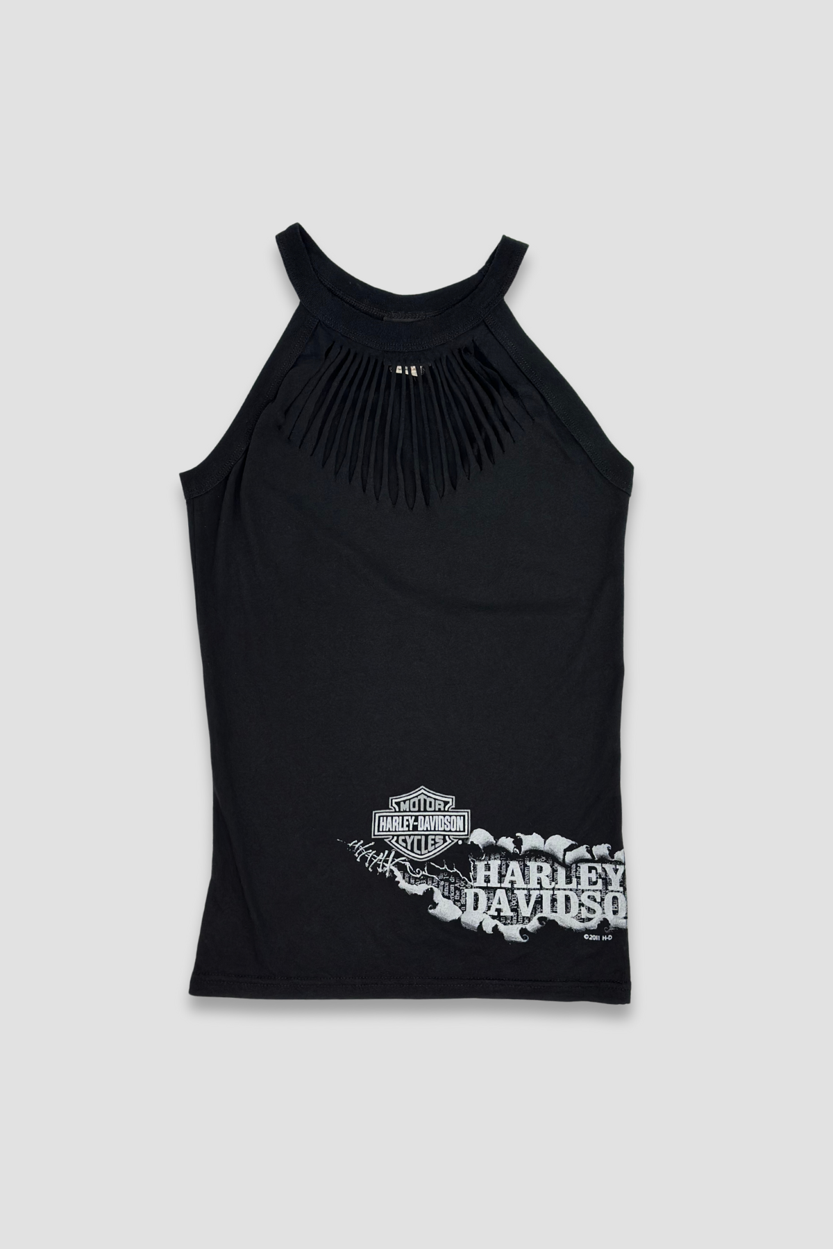 Harley Davidson Slashed Sleeveless Tank Top