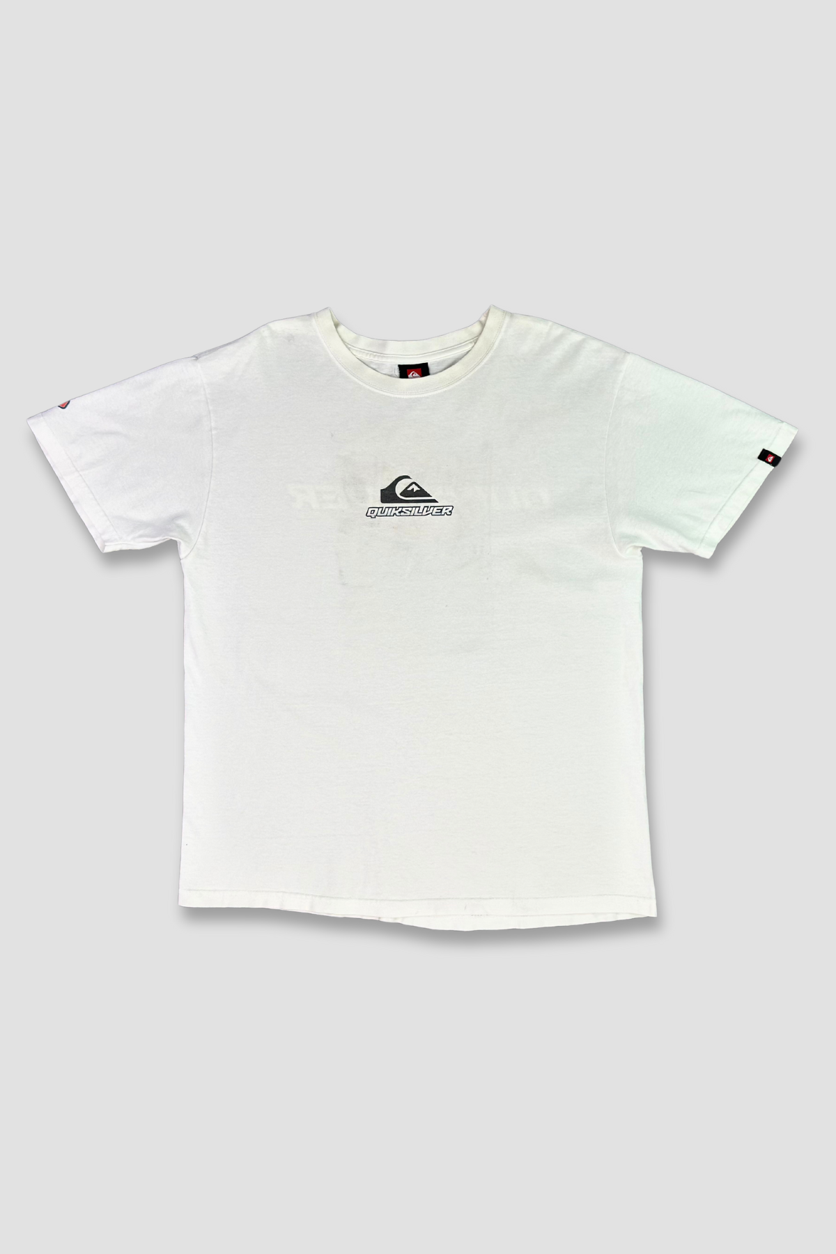 Quiksilver Classic Logo Medium Oversize White Crew Neck Cotton T-Shirt