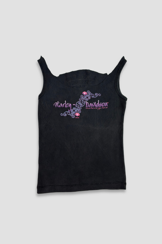 Harley Davidson Distressed Black Tank Top