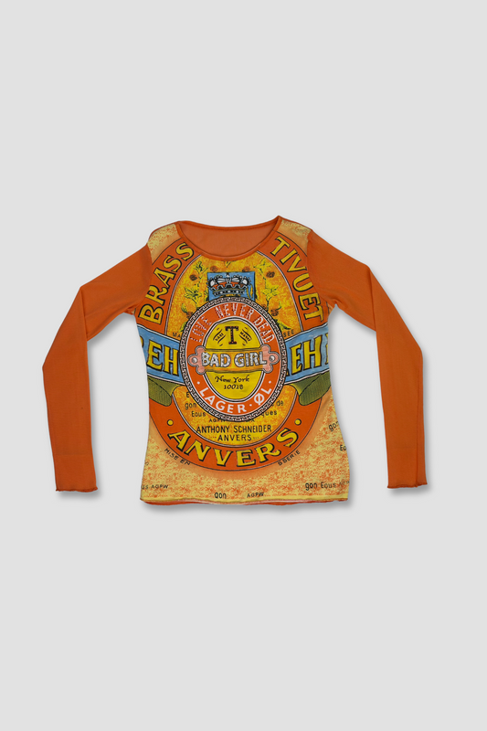 Orange Mesh Longsleeve Shirt