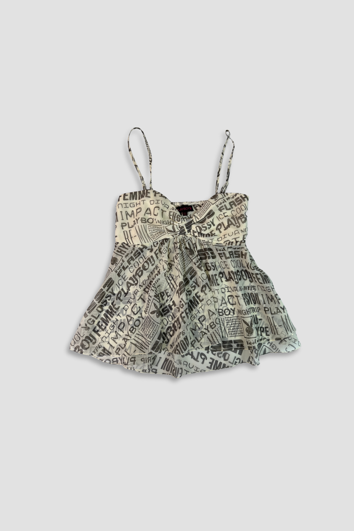 Playboy Care Women's Medium Newspaper Cami Top