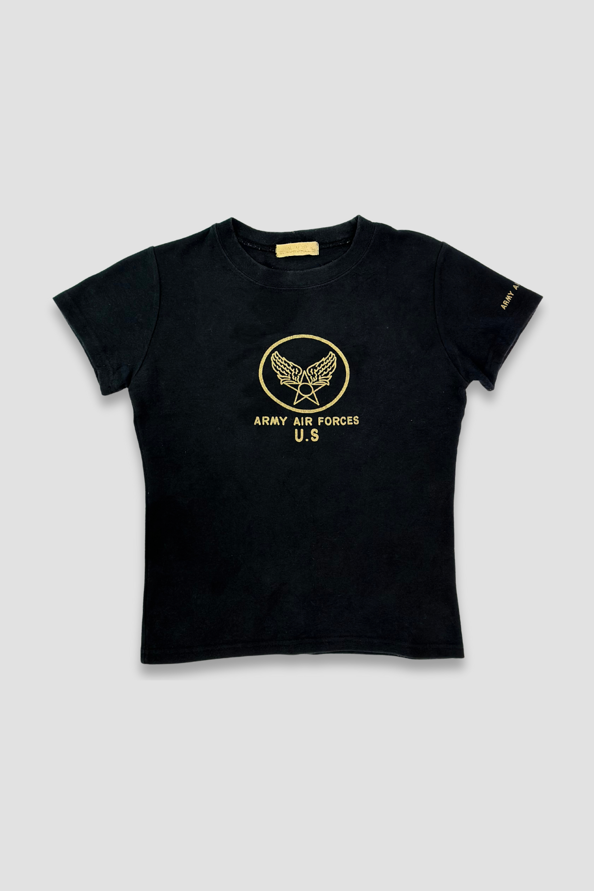 goa Army Air Force Women's Black Crew Neck Graphic T-shirt