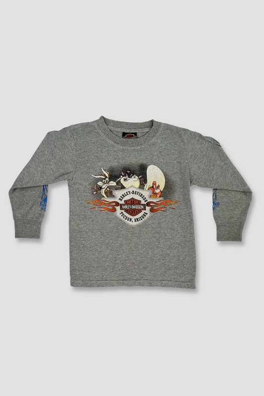 Harley Davidson Cartoon Graphic Long Sleeve Shirt