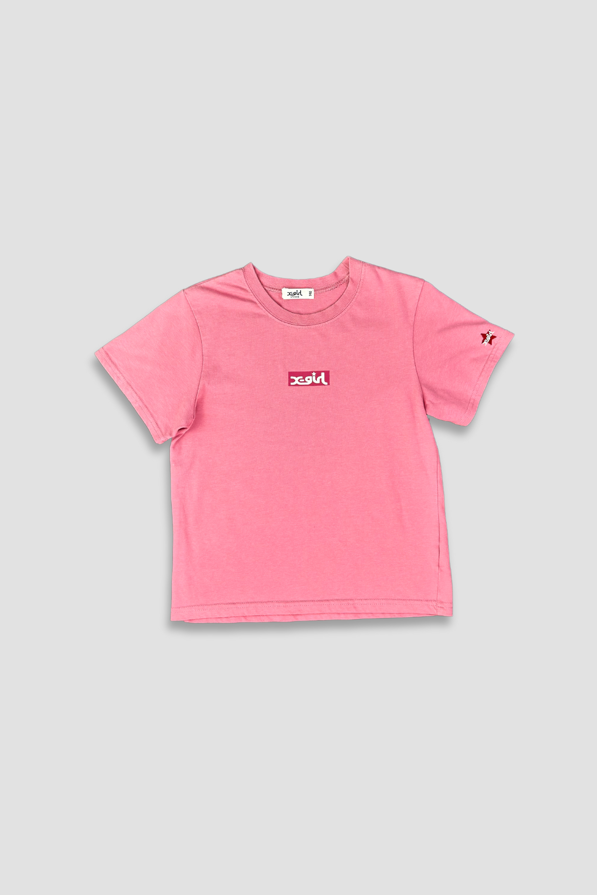 X-GIRL Girl's Crew Neck Pink Classic Logo T-Shirt