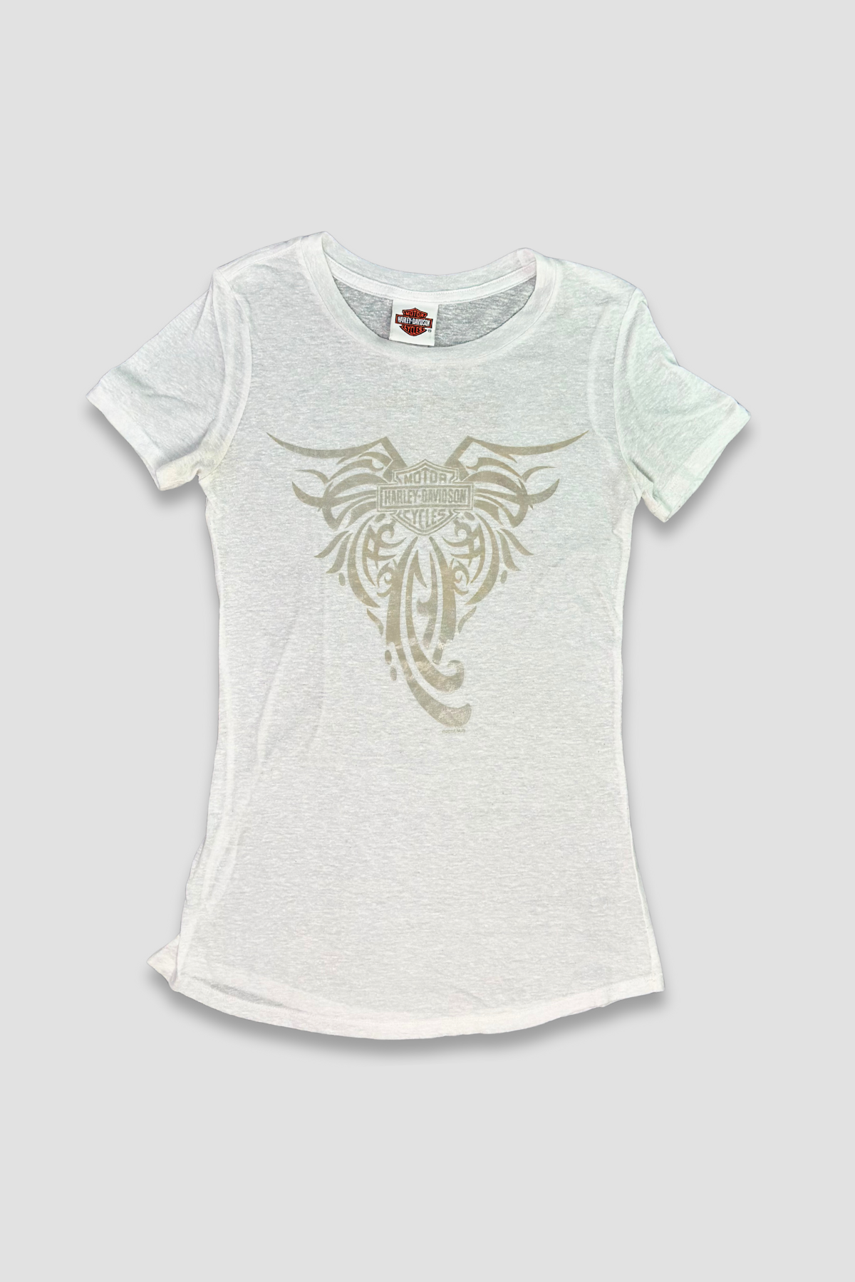 Harley Davidson Gold Graphic White T-Shirt