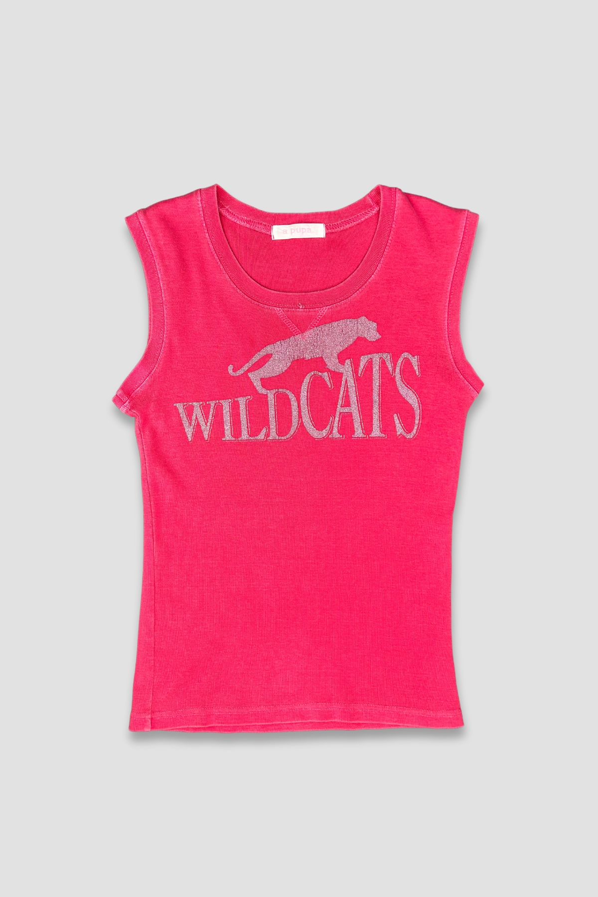 Wildcats Glitter Women's Sleeveless Cotton Pink Tank Top