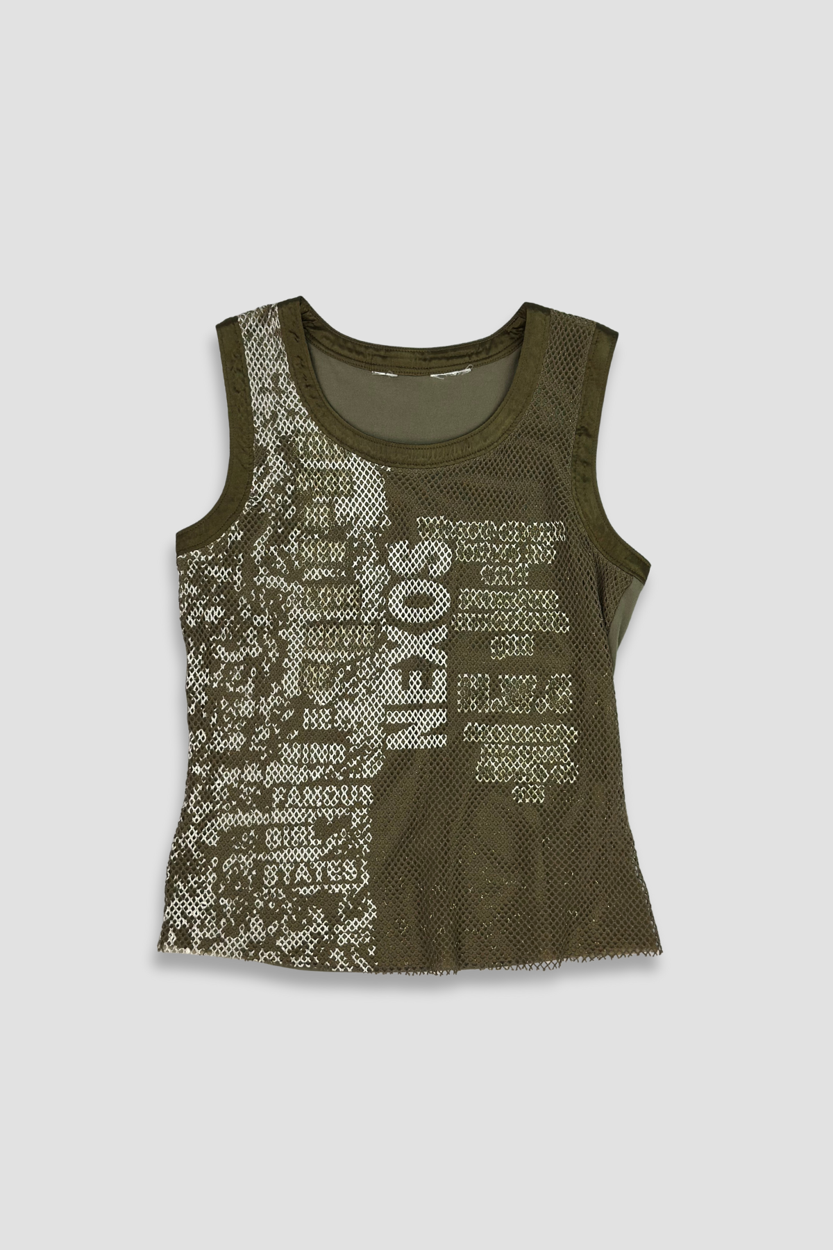 Mesh Graphic Print Tank Top