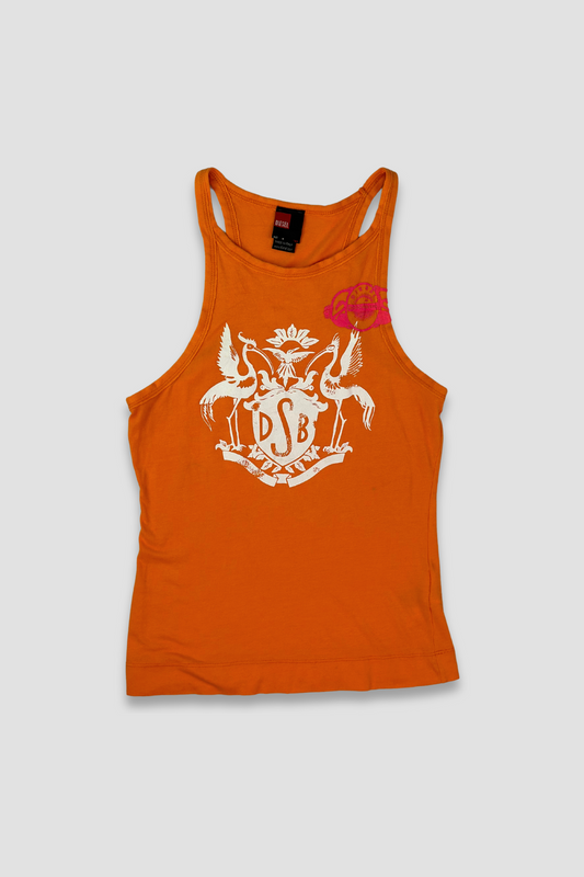 Diesel Orange Graphic Tank Top