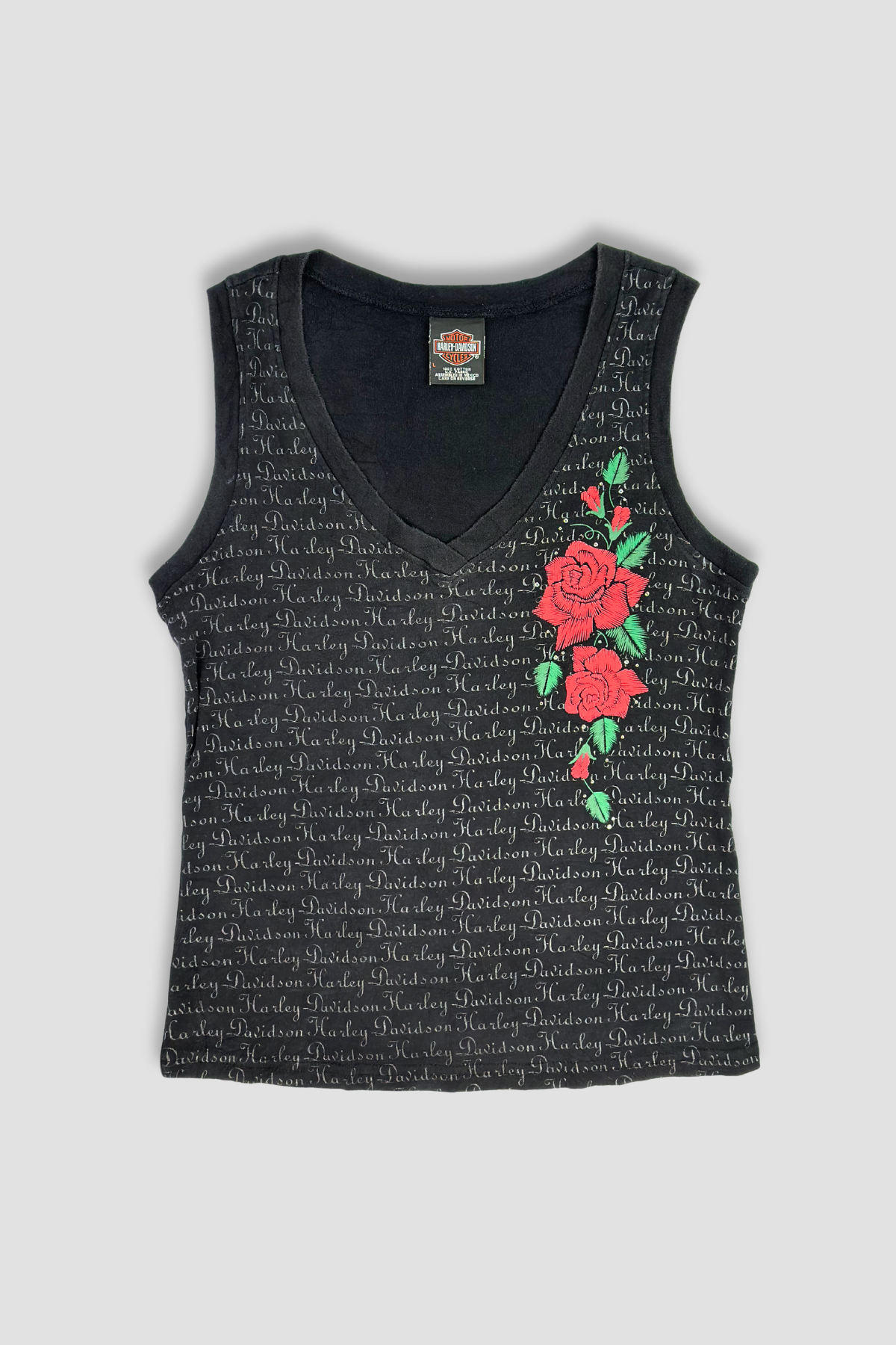 Harley Davidson Rose Printed Tank Top