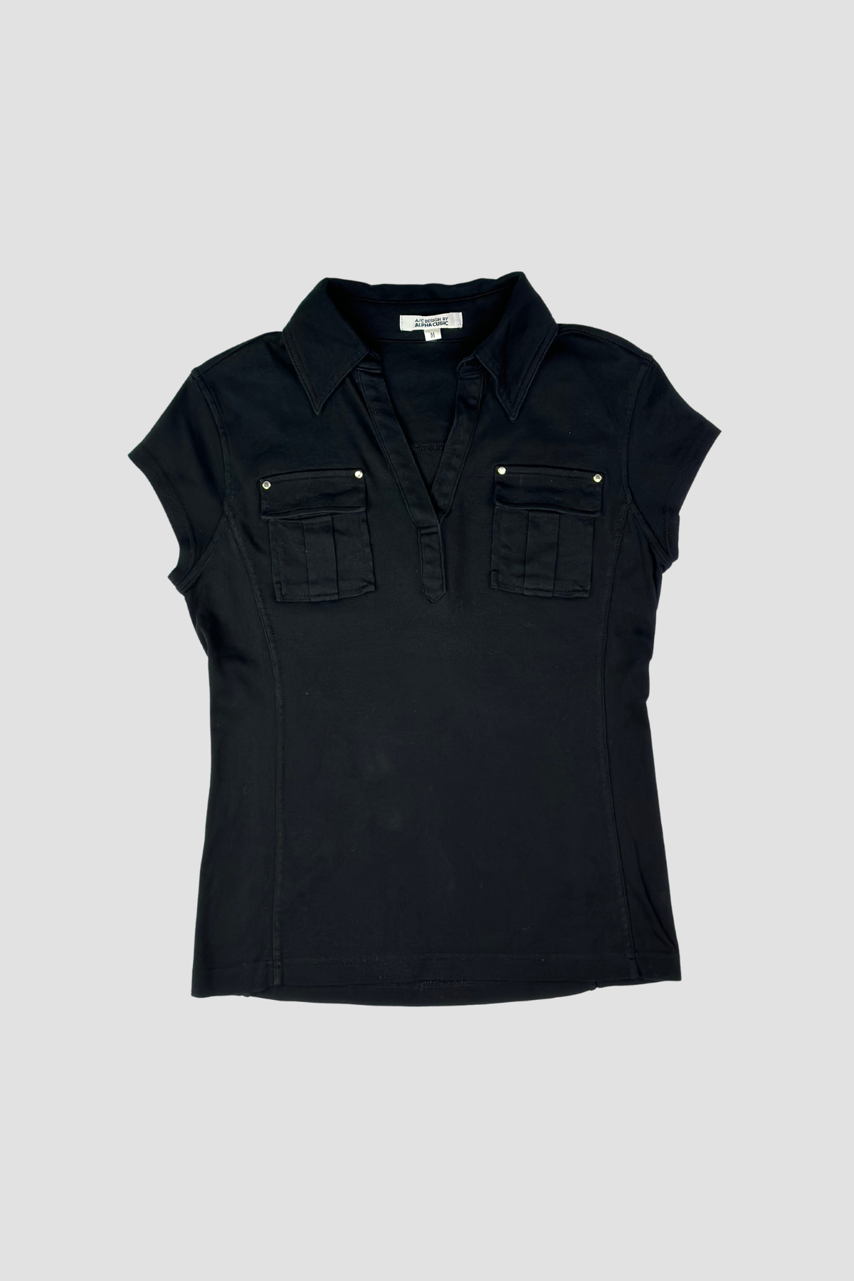 A/C Design by Alpha Cubic V-Neck Collar Shirt with Pocket