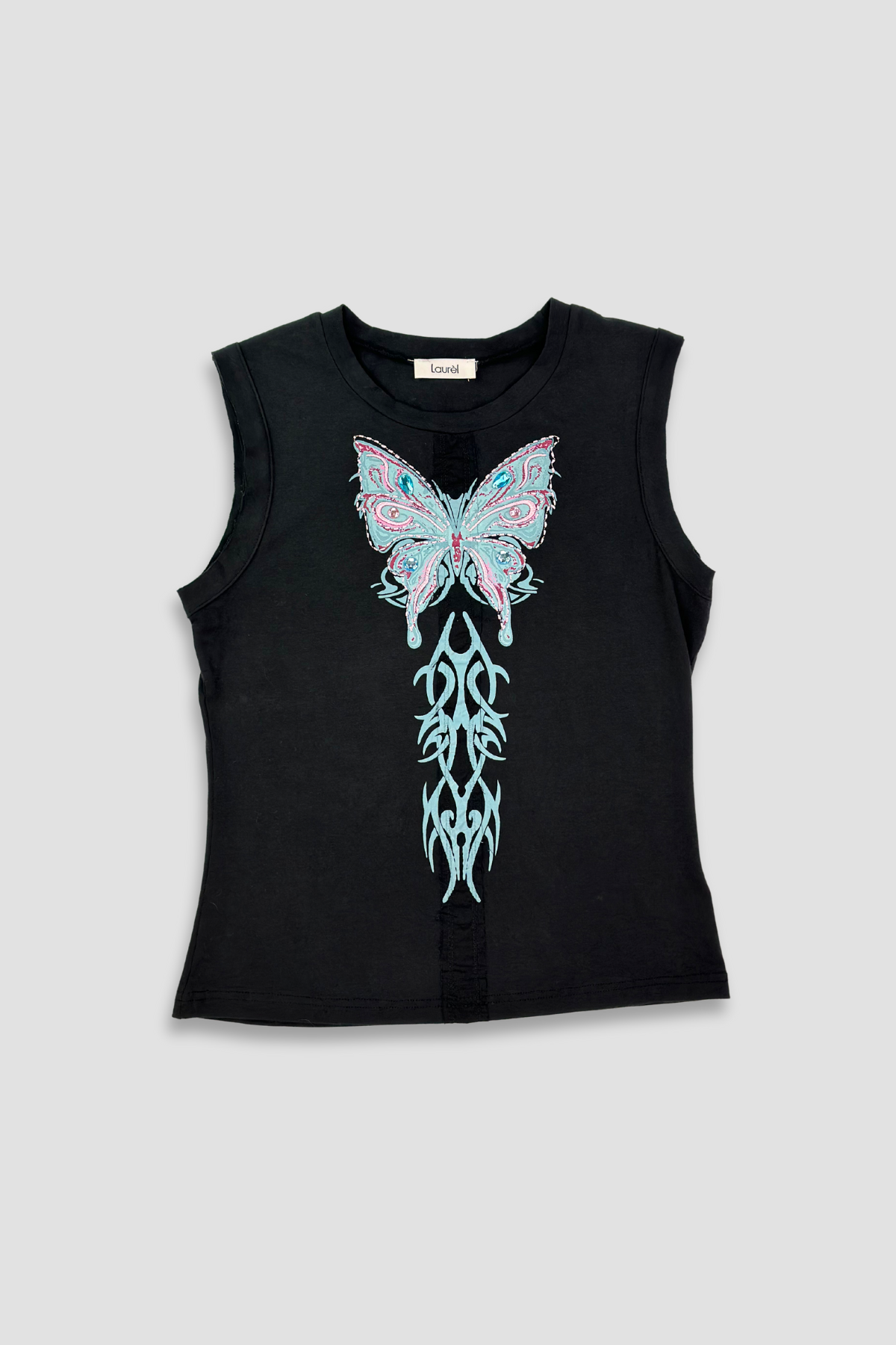 Laurel Butterfly Graphic Gem Sleeveless Top