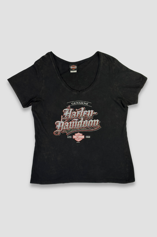 Harley Davidson Rhinestone Graphic Shirt