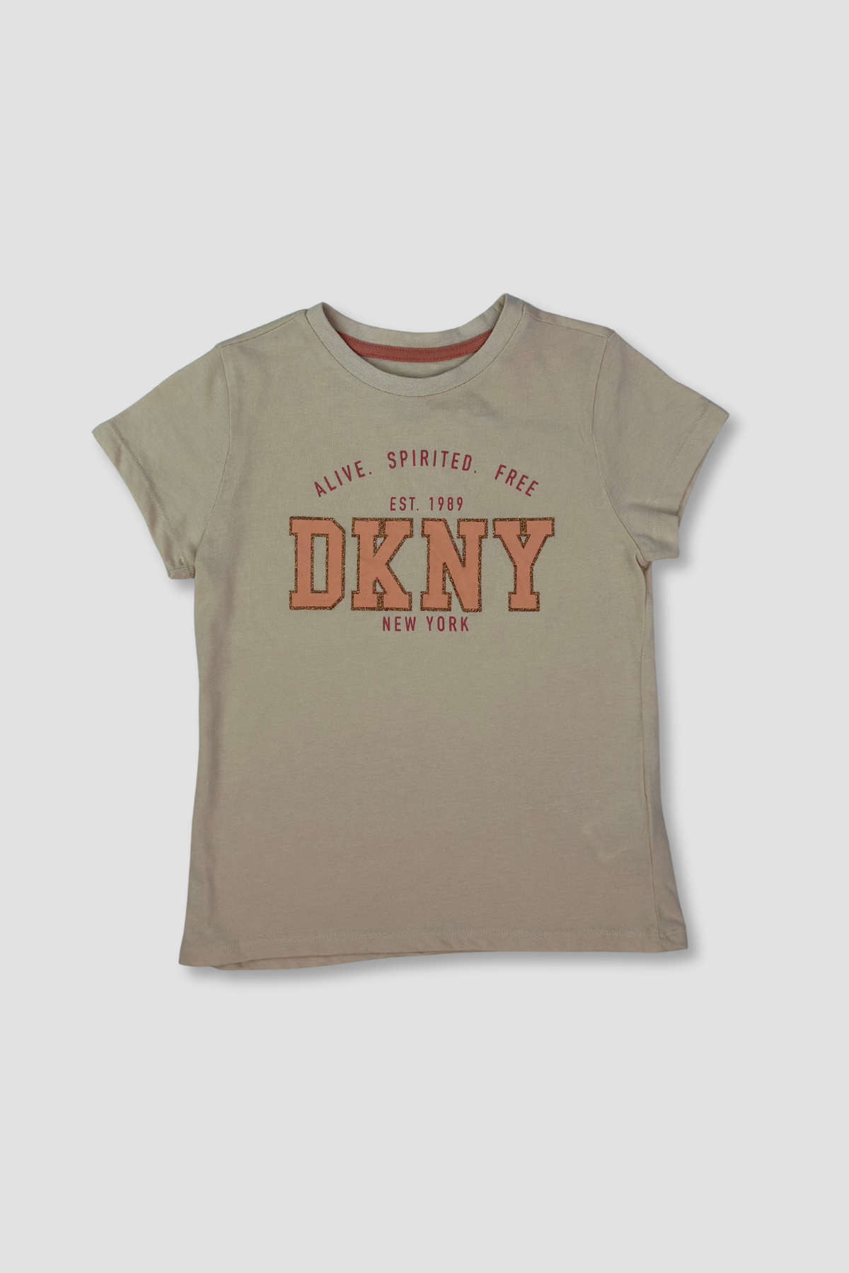 DKNY Crew Neck Cap Sleeve T-Shirt