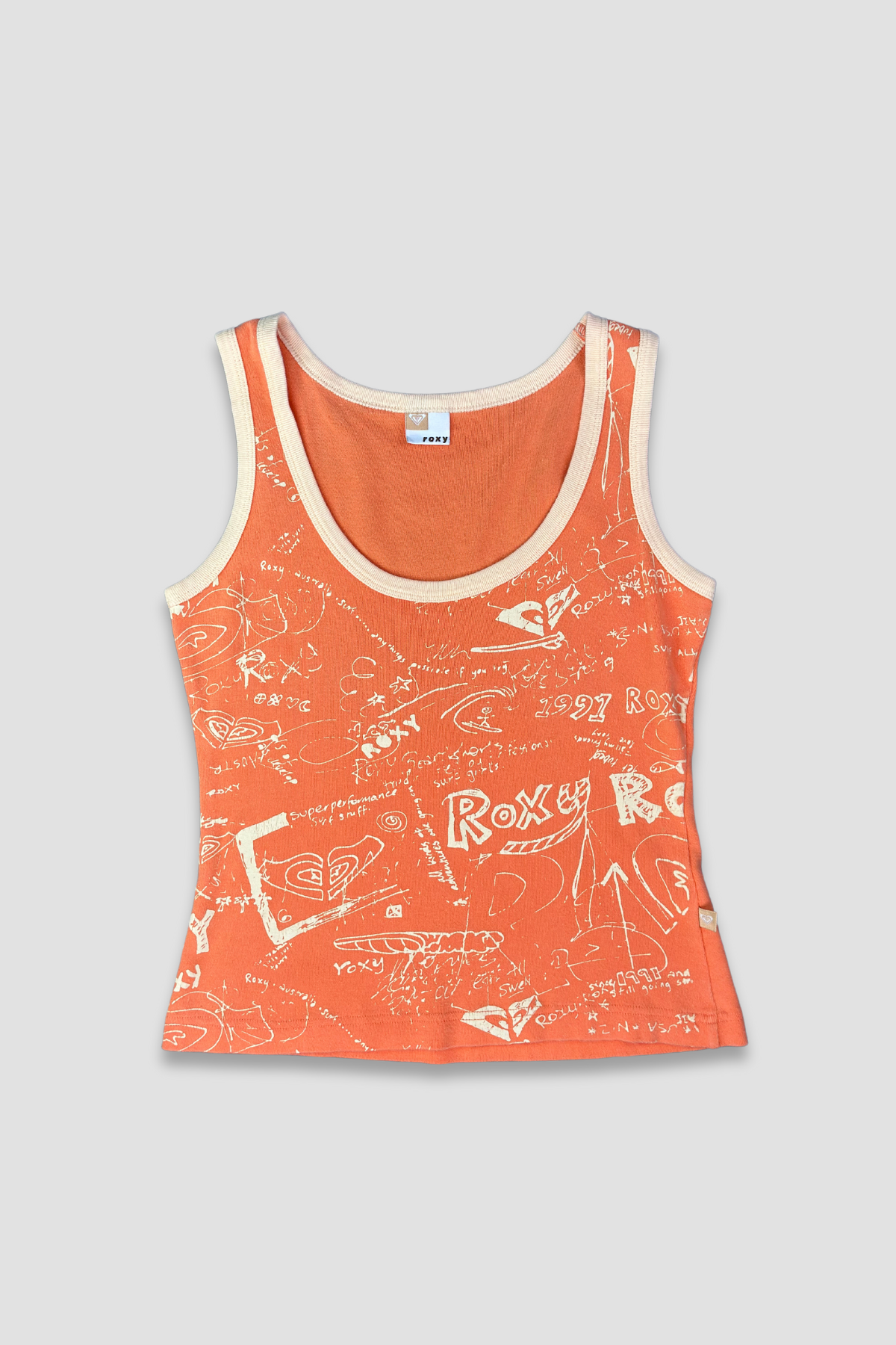 Roxy Women's Cotton Graphic Orange Tank Top