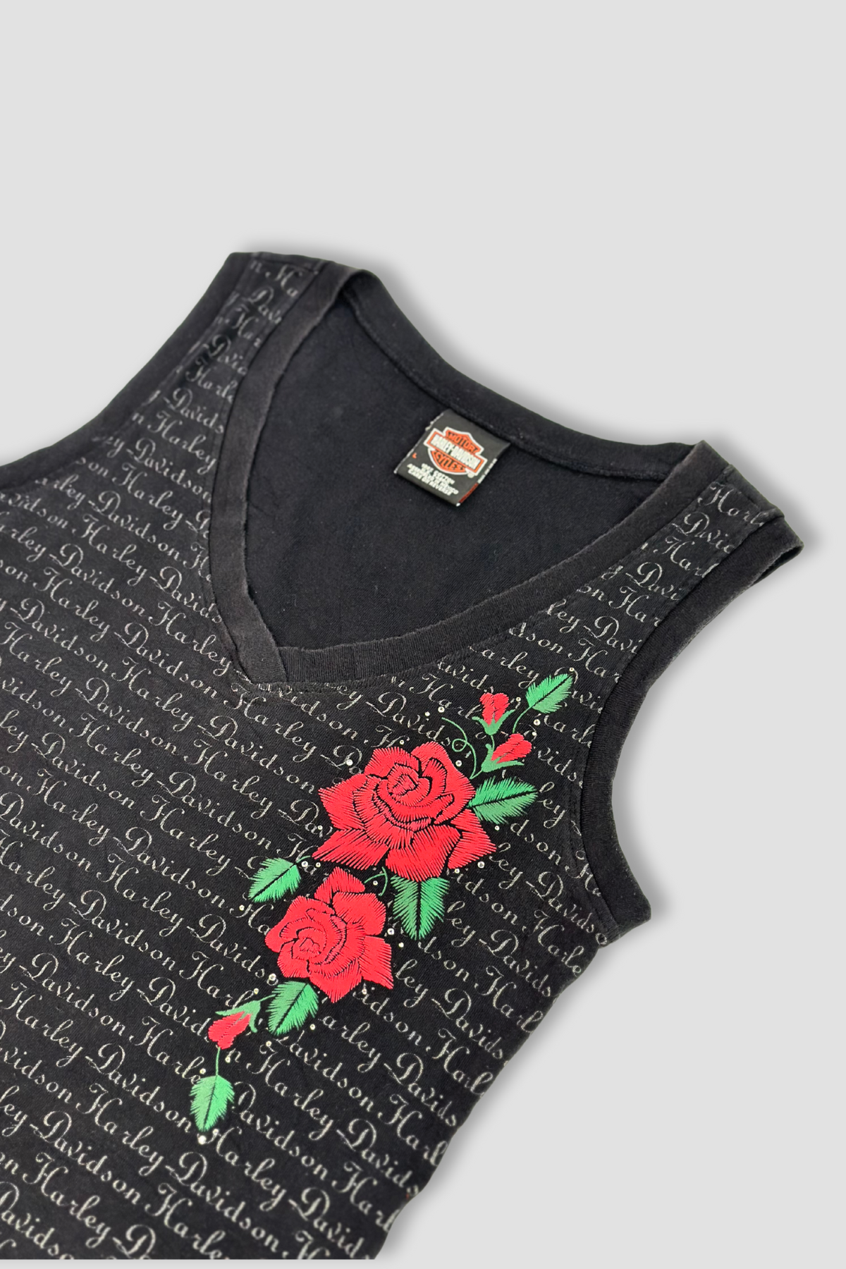 Harley Davidson Rose Printed Tank Top