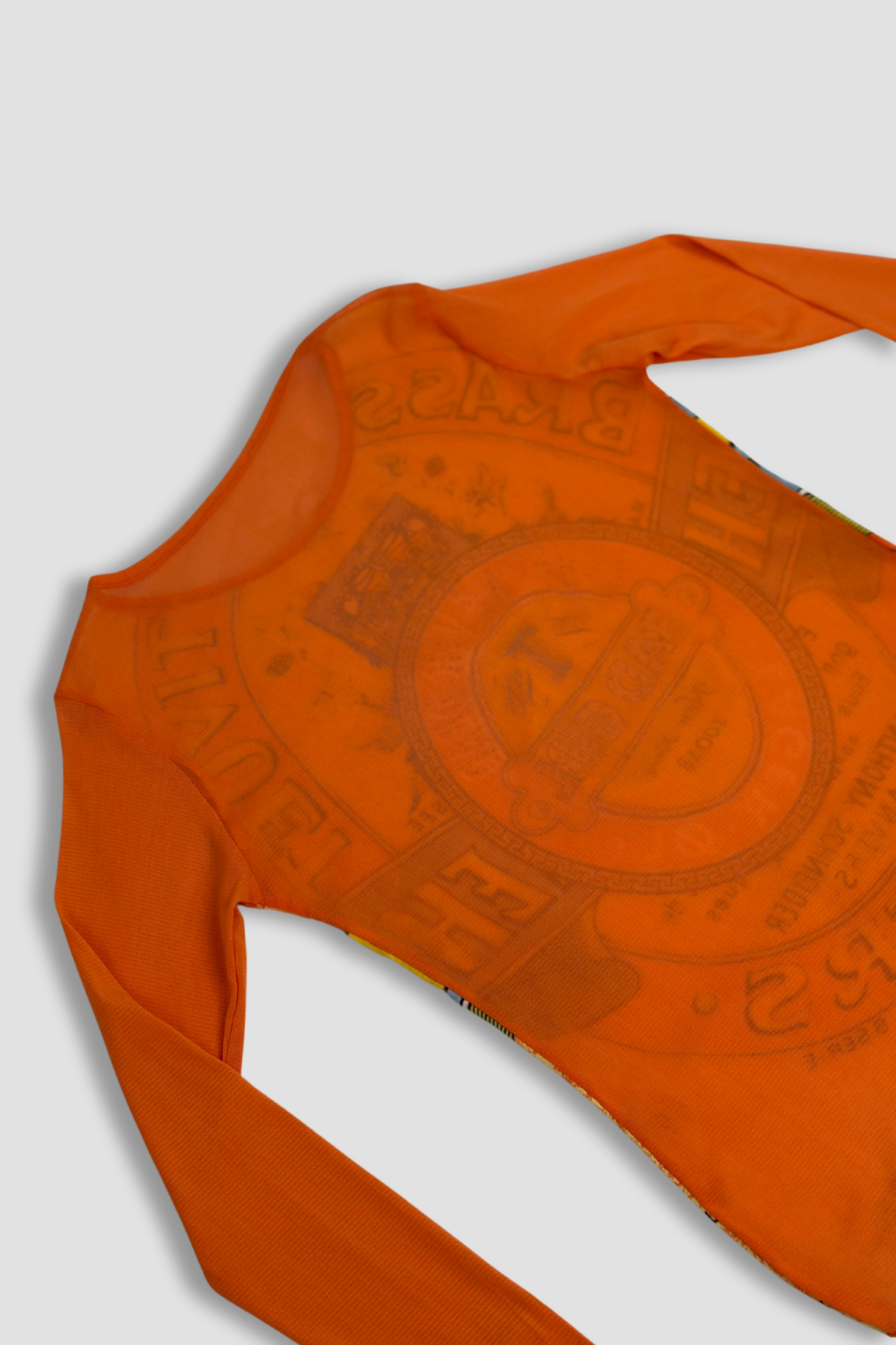 Orange Mesh Longsleeve Shirt