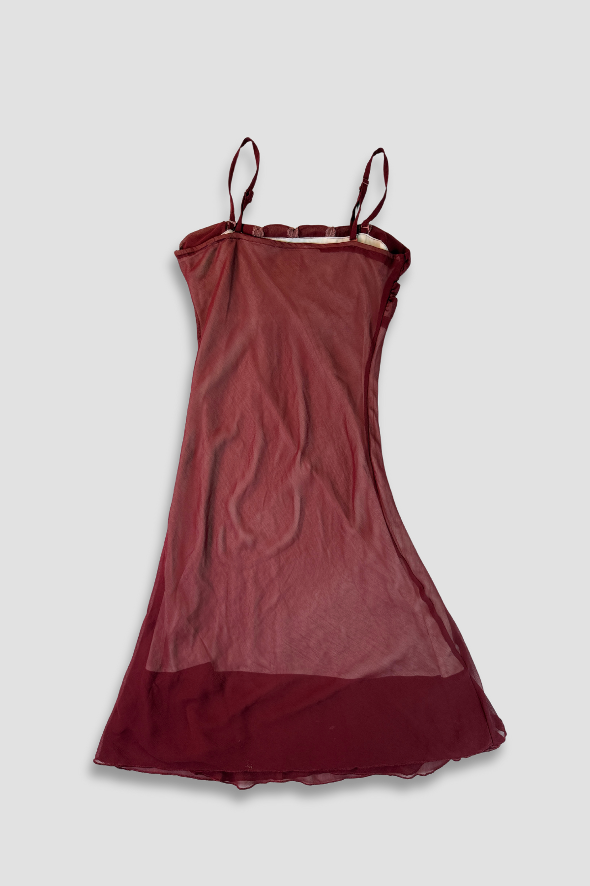 Women's Maroon Chiffon Cami Midi Dress