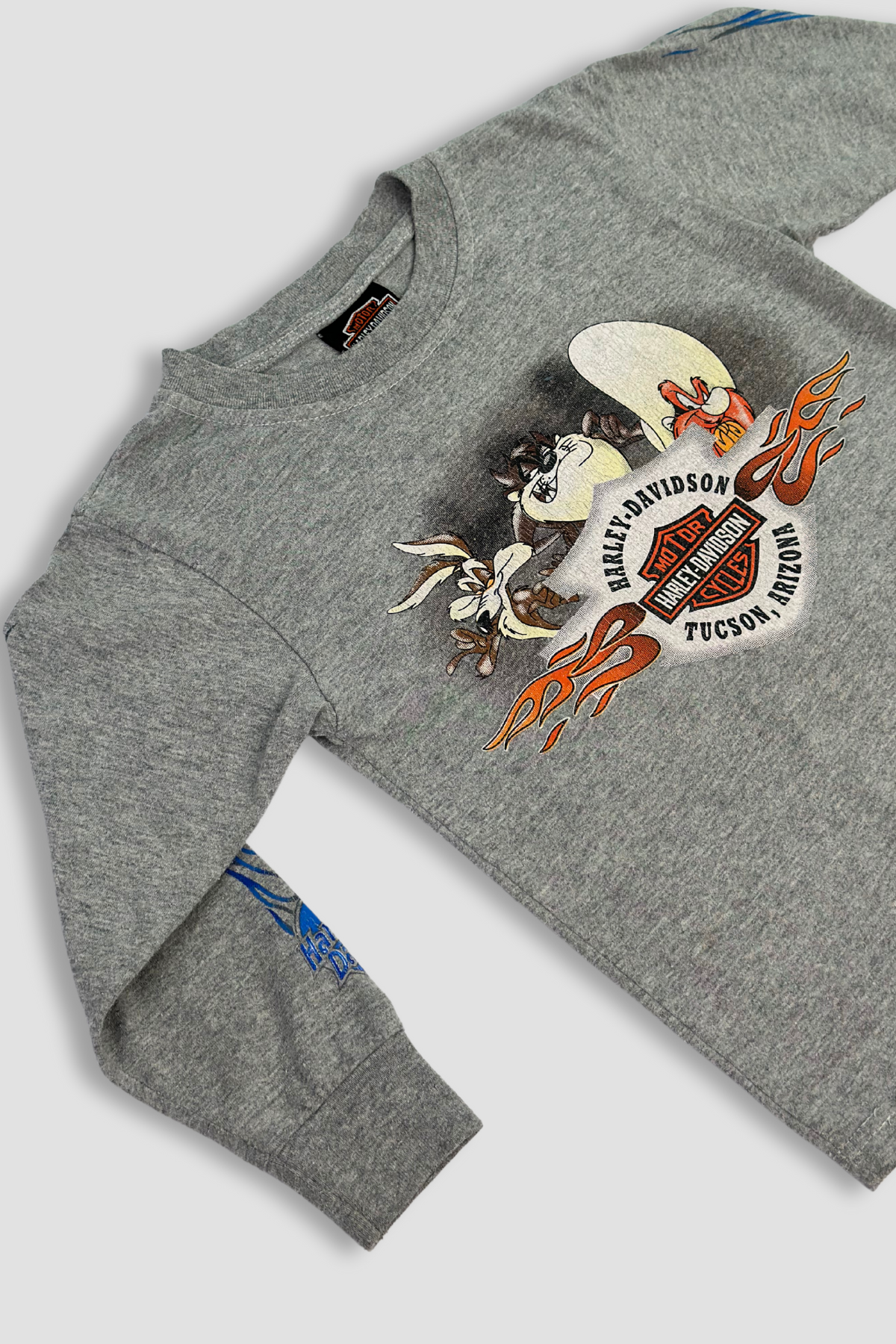 Harley Davidson Cartoon Graphic Long Sleeve Shirt