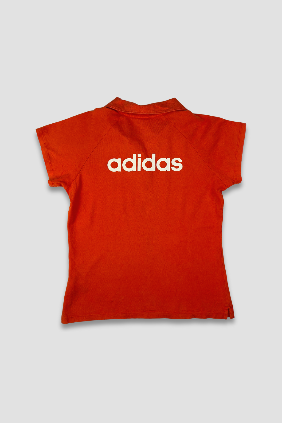 Adidas Women's Orange Polo Collar Short Sleeve Shirt