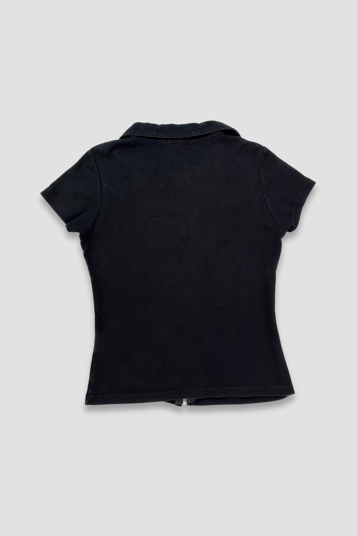 Fleur & Parfum Black Zipper Collared Shirt