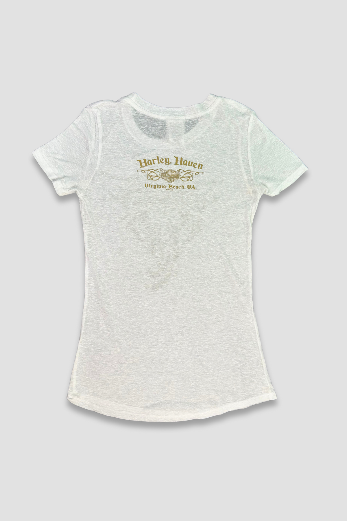 Harley Davidson Gold Graphic White T-Shirt