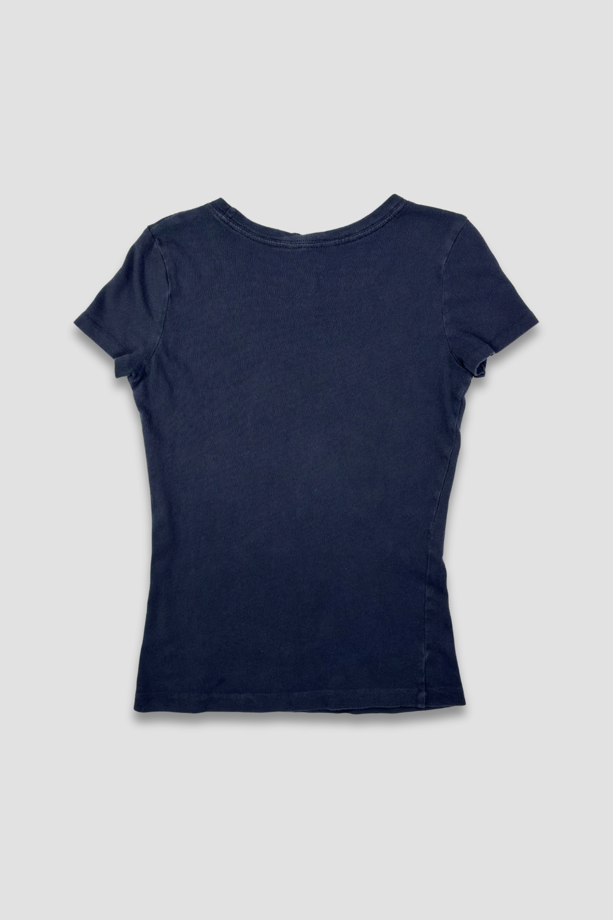 Abercrombie Women's Navy Embroidered Graphic Blue T-Shirt