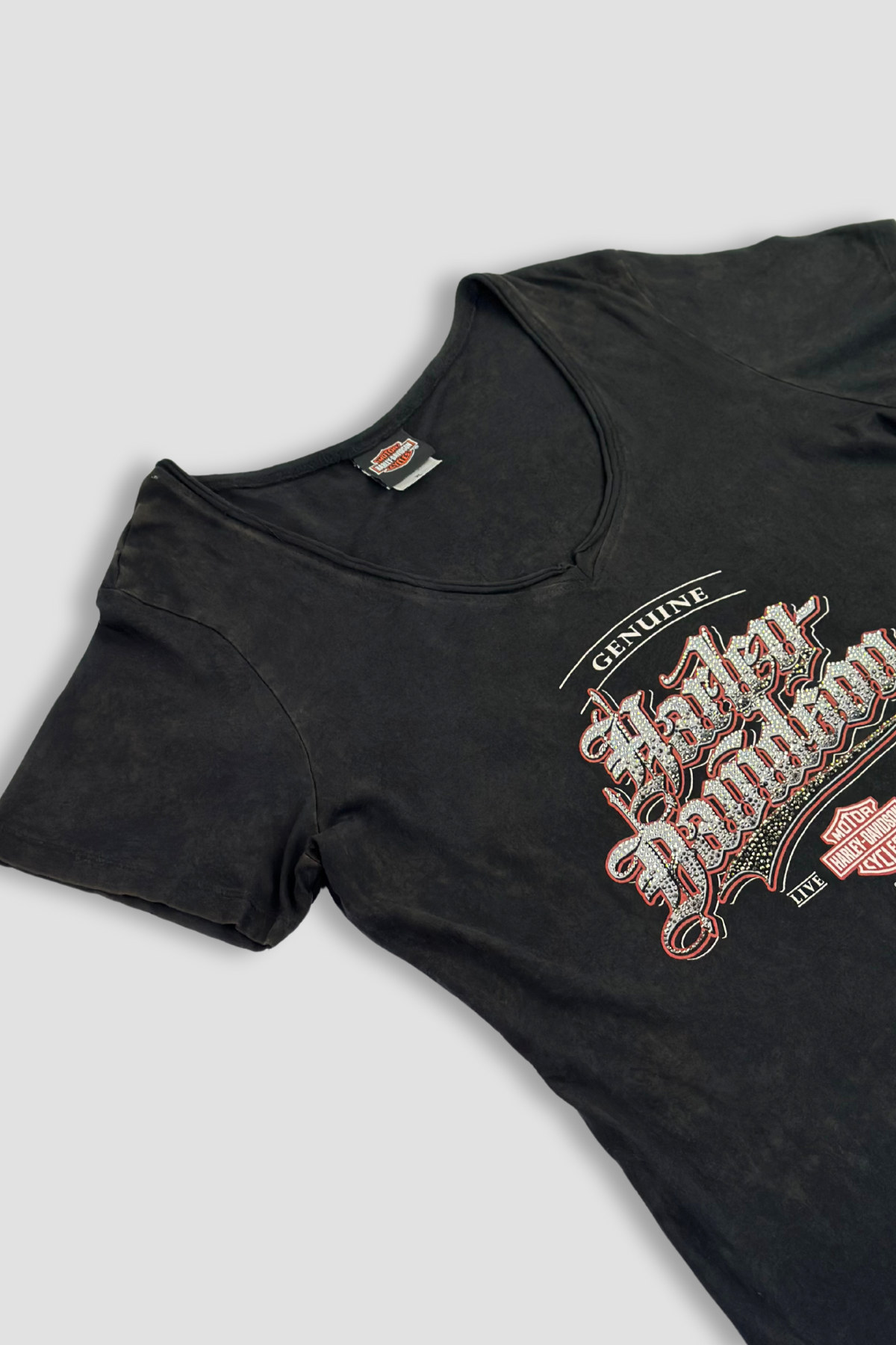 Harley Davidson Rhinestone Graphic Shirt