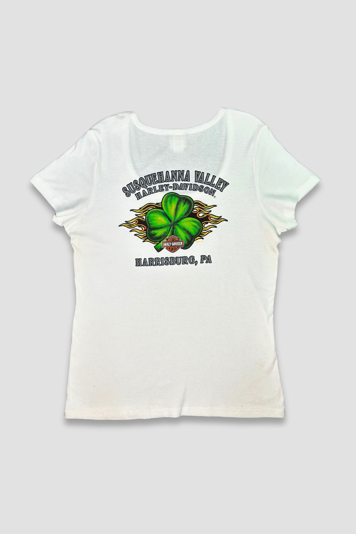 Harley Davidson XL Graphic White Cotton Round Neck T-Shirt