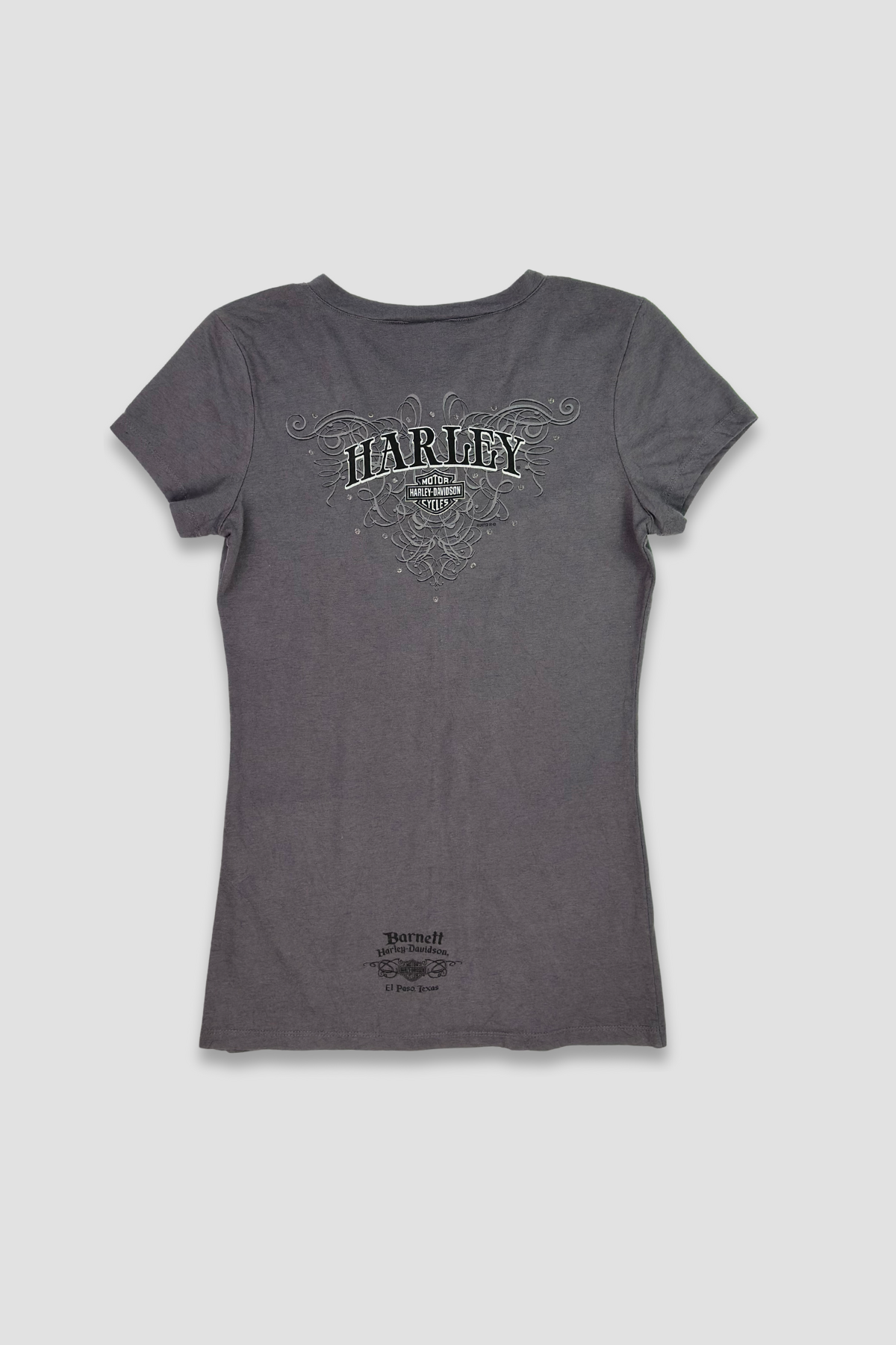 Harley Davidson Women's Graphic Gray Zipper T-Shirt