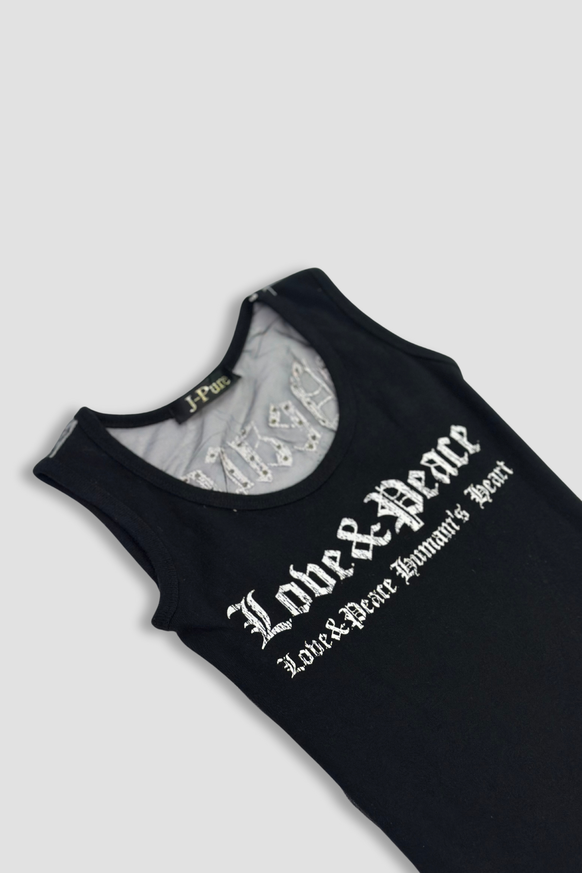 J-Pure Love & Peace Mesh Back Tank Top