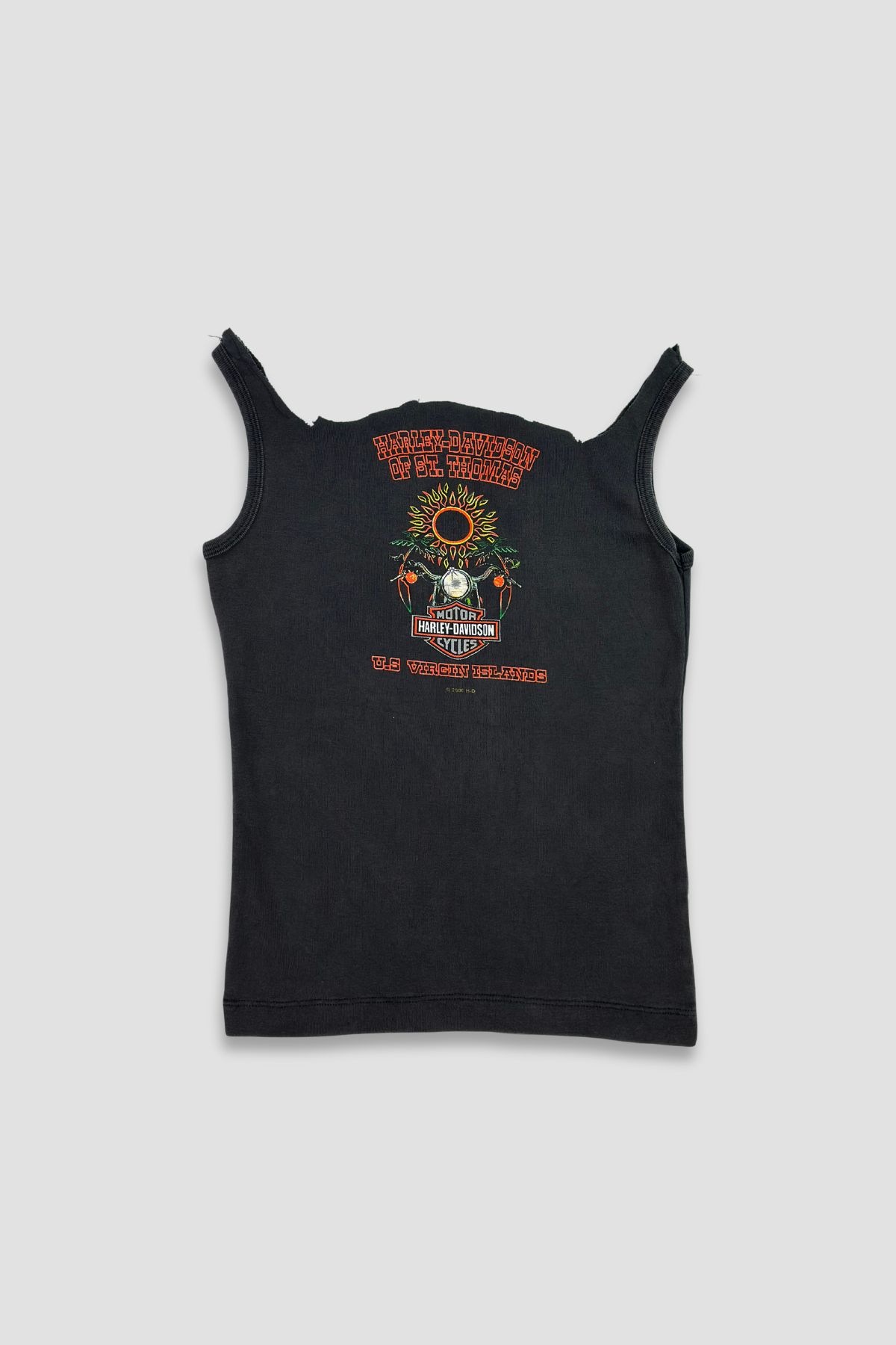 Harley Davidson Distressed Black Tank Top