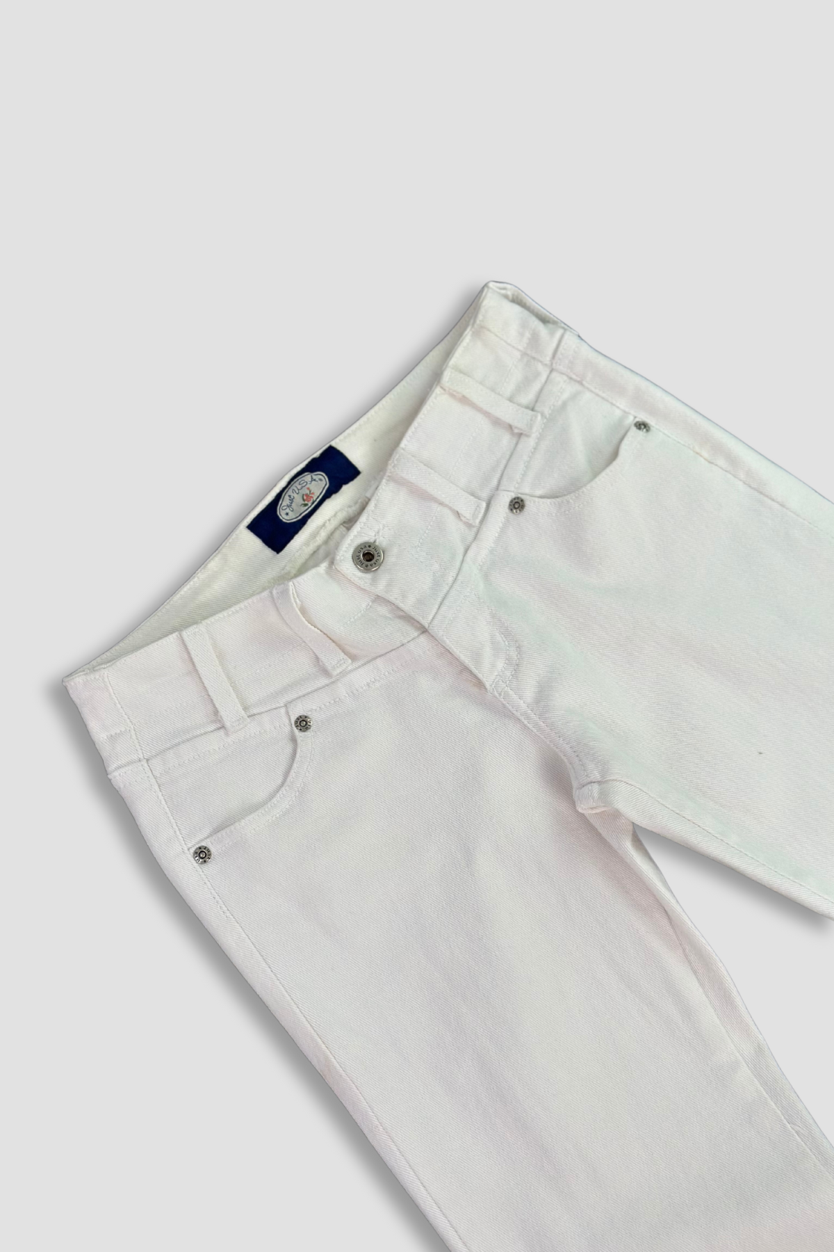 Just USA White Denim Straight Leg Jeans