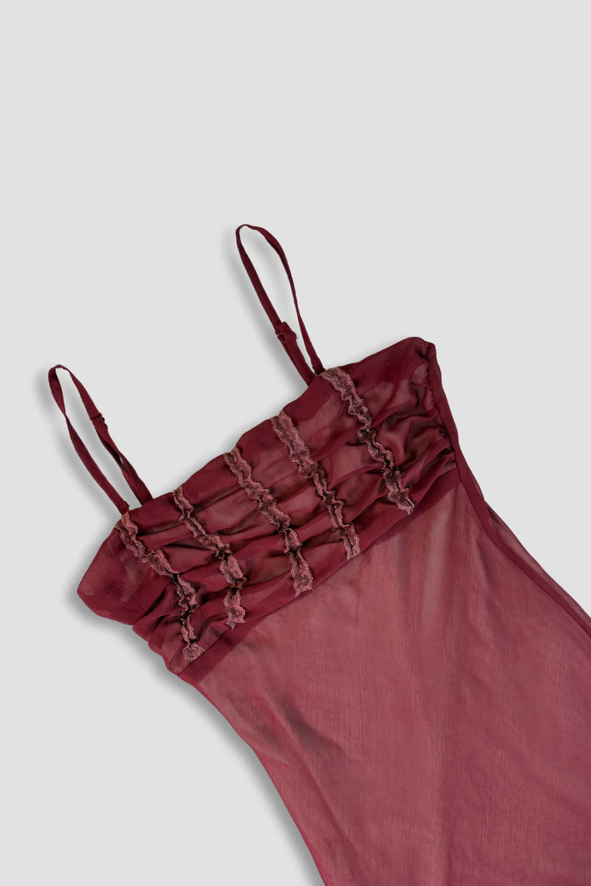 Women's Maroon Chiffon Cami Midi Dress