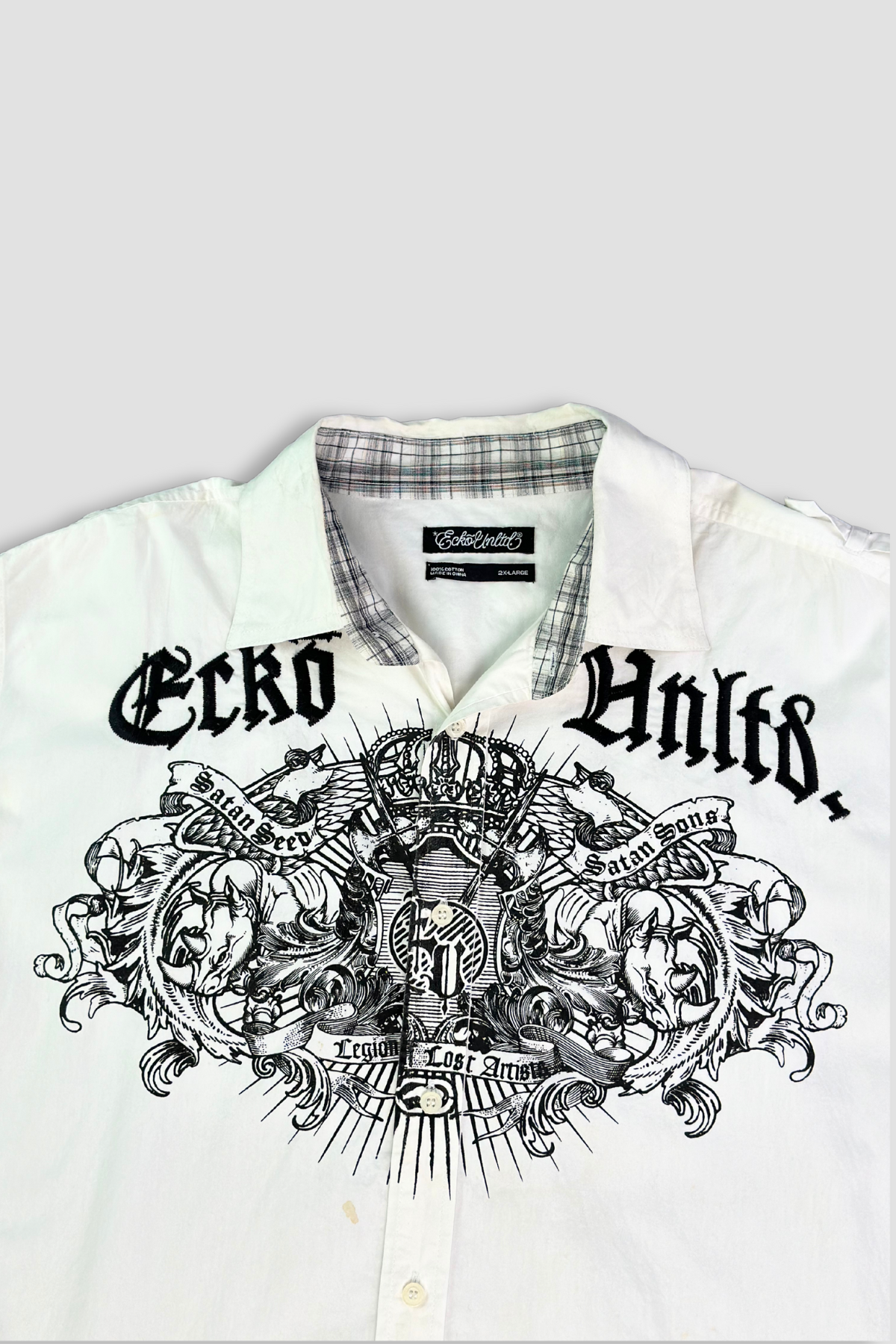 Ecko Unltd. Men's 2XL Embroidered Cotton Polo Button Down Shirt