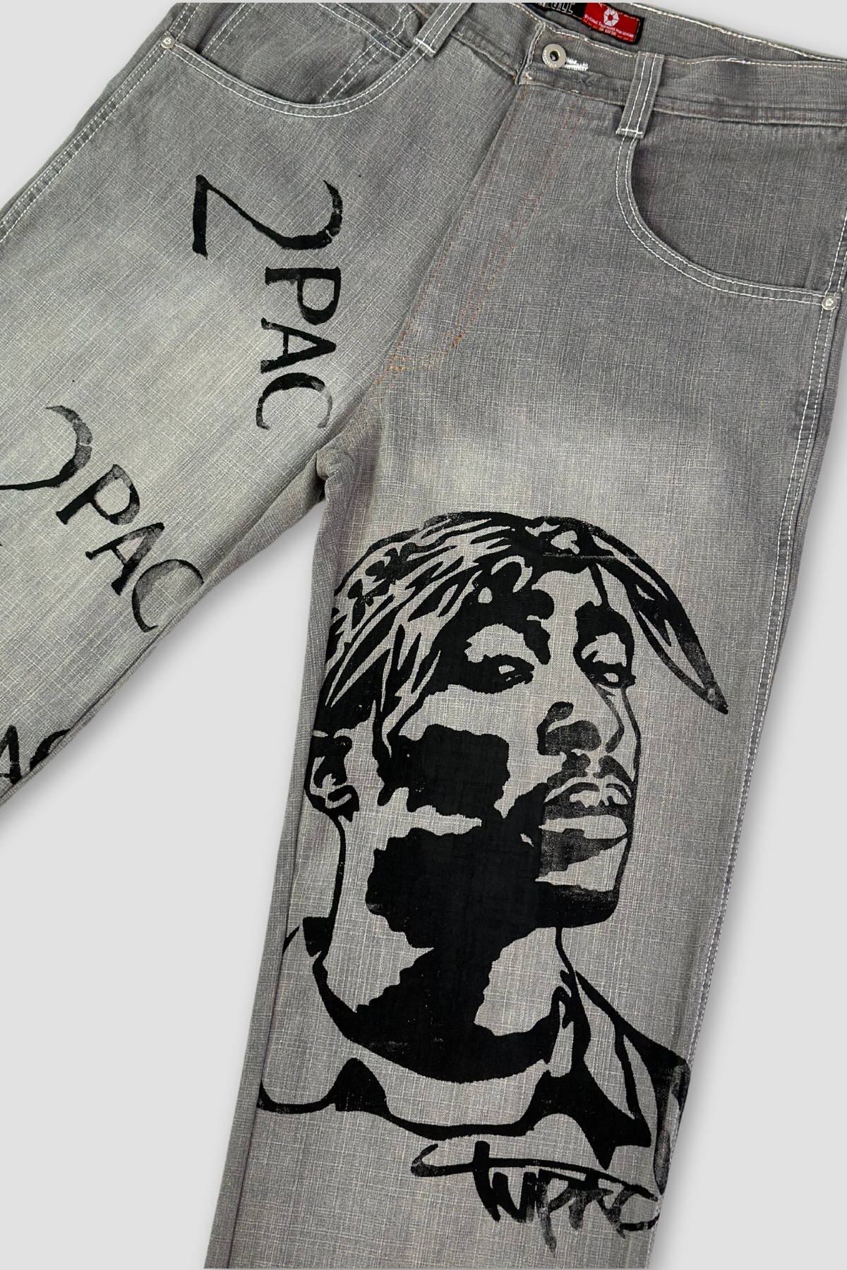 Southpole Tupac Style Wide Fit Grey Denim Jeans