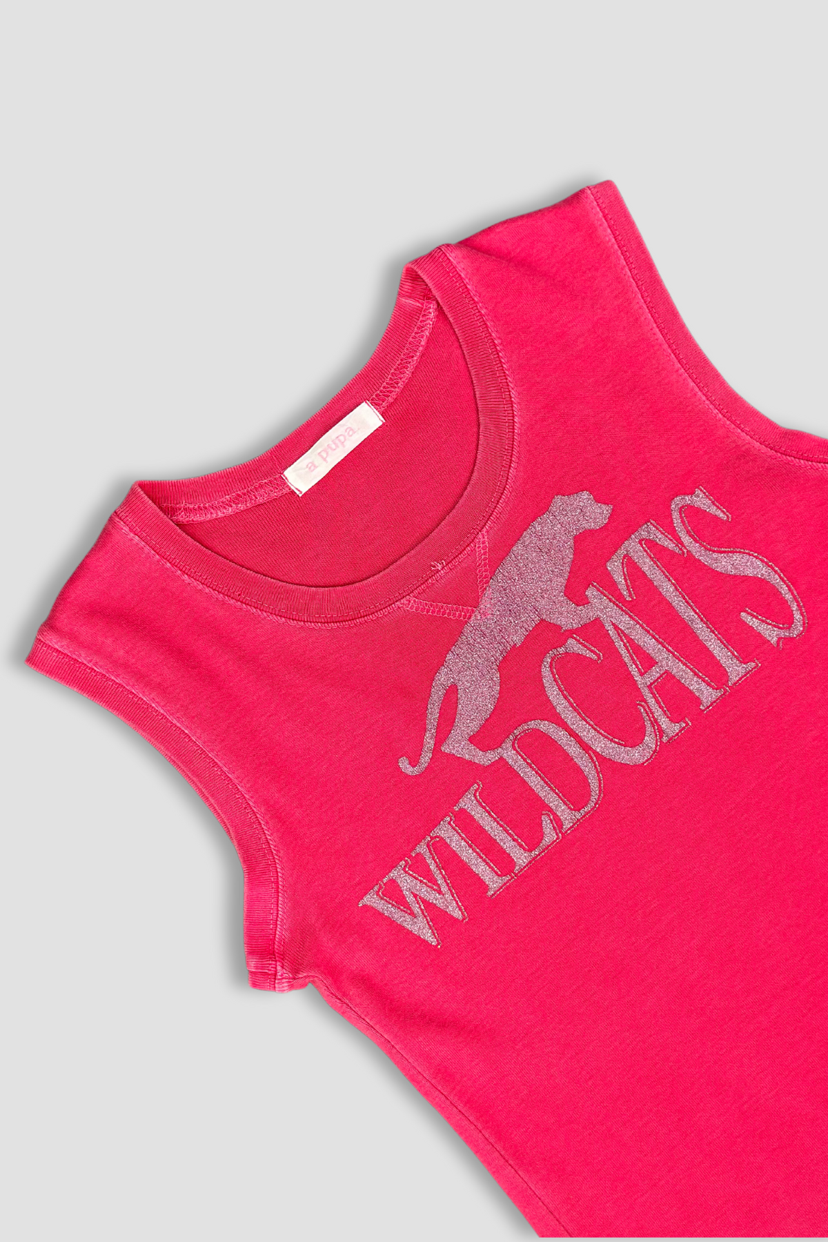 Wildcats Glitter Women's Sleeveless Cotton Pink Tank Top