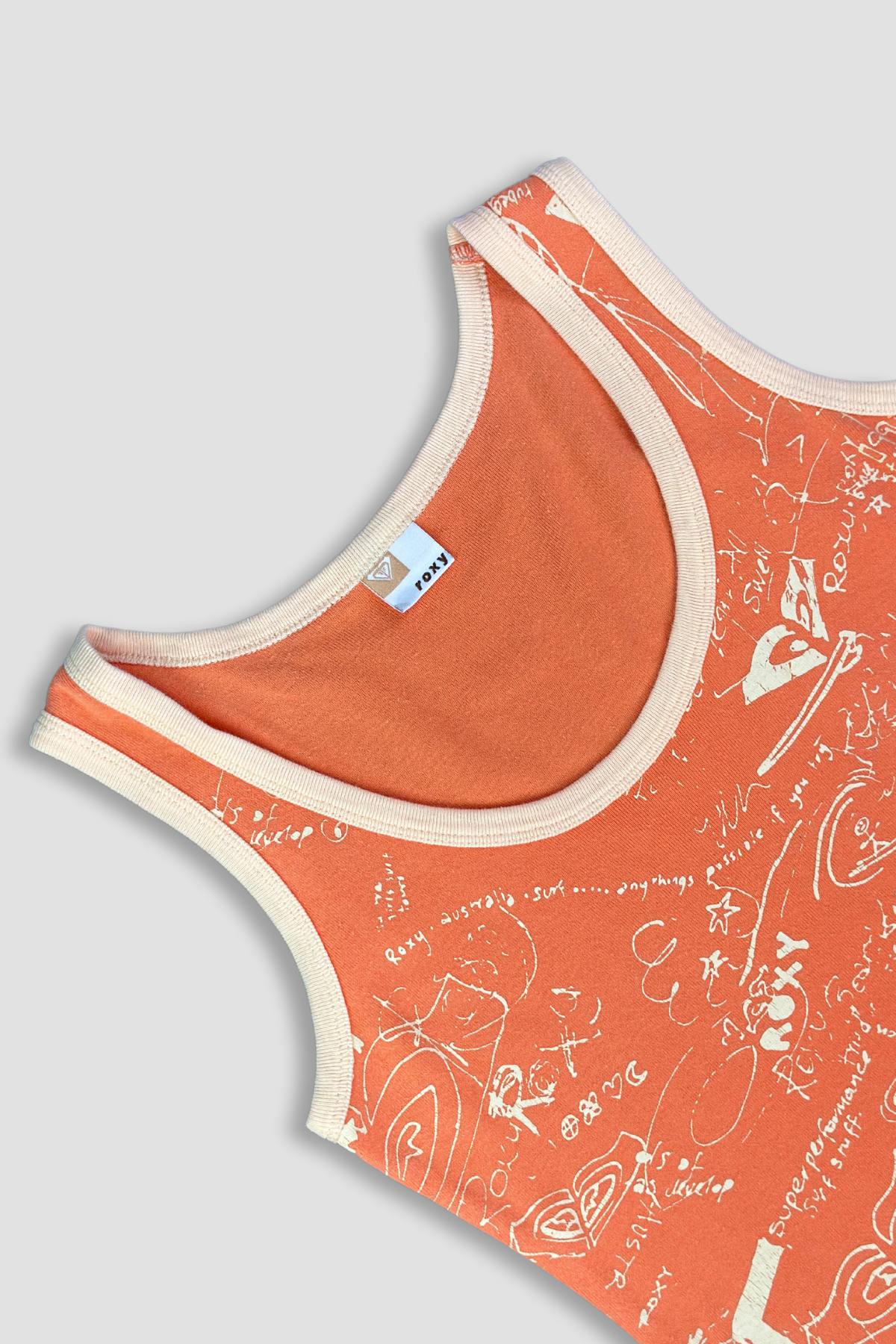 Roxy Women's Cotton Graphic Orange Tank Top