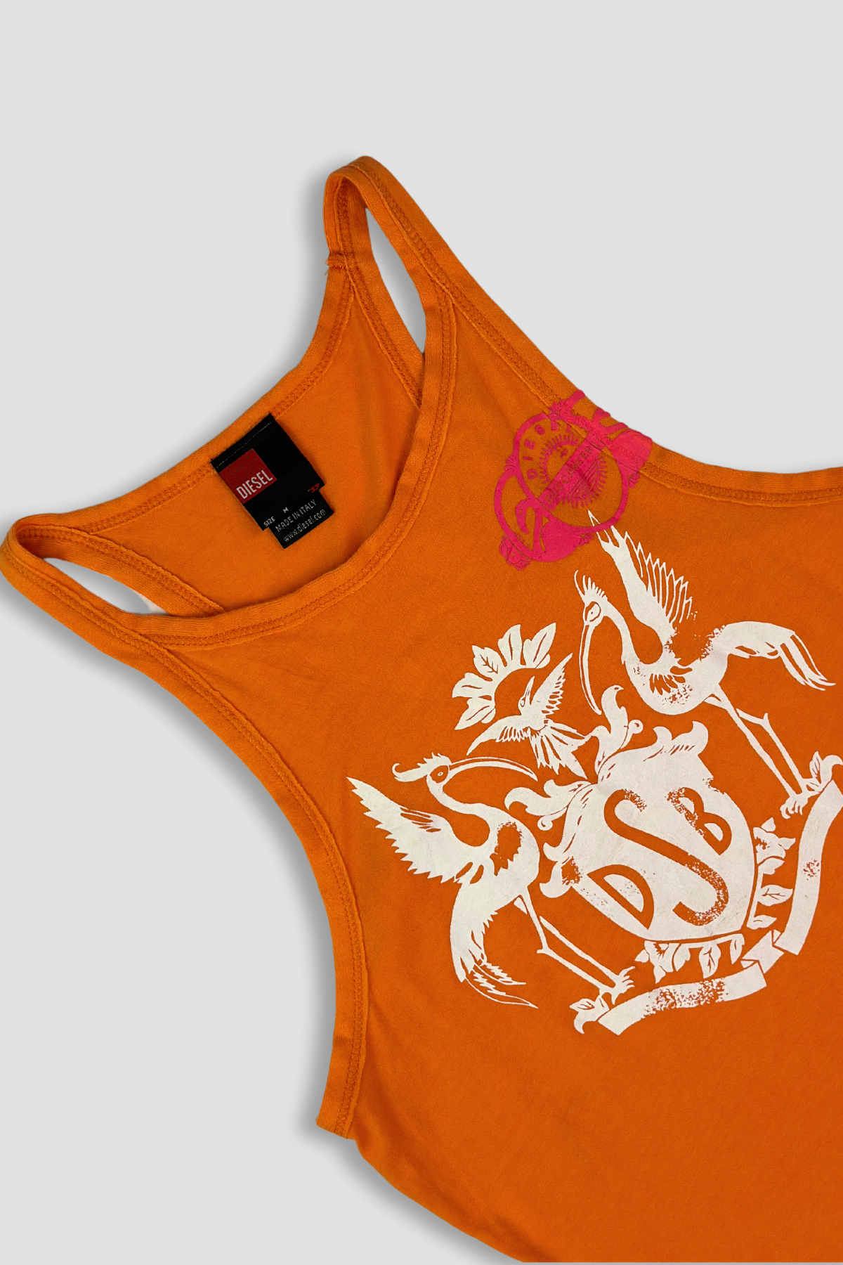 Diesel Orange Graphic Tank Top