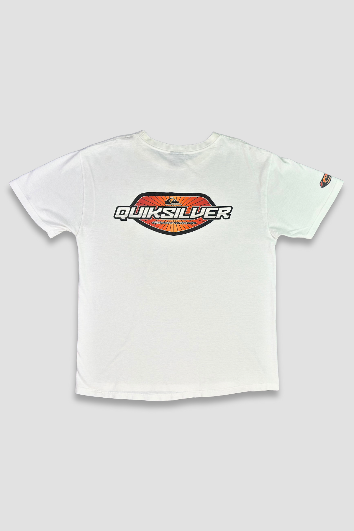 Quiksilver Classic Logo Medium Oversize White Crew Neck Cotton T-Shirt