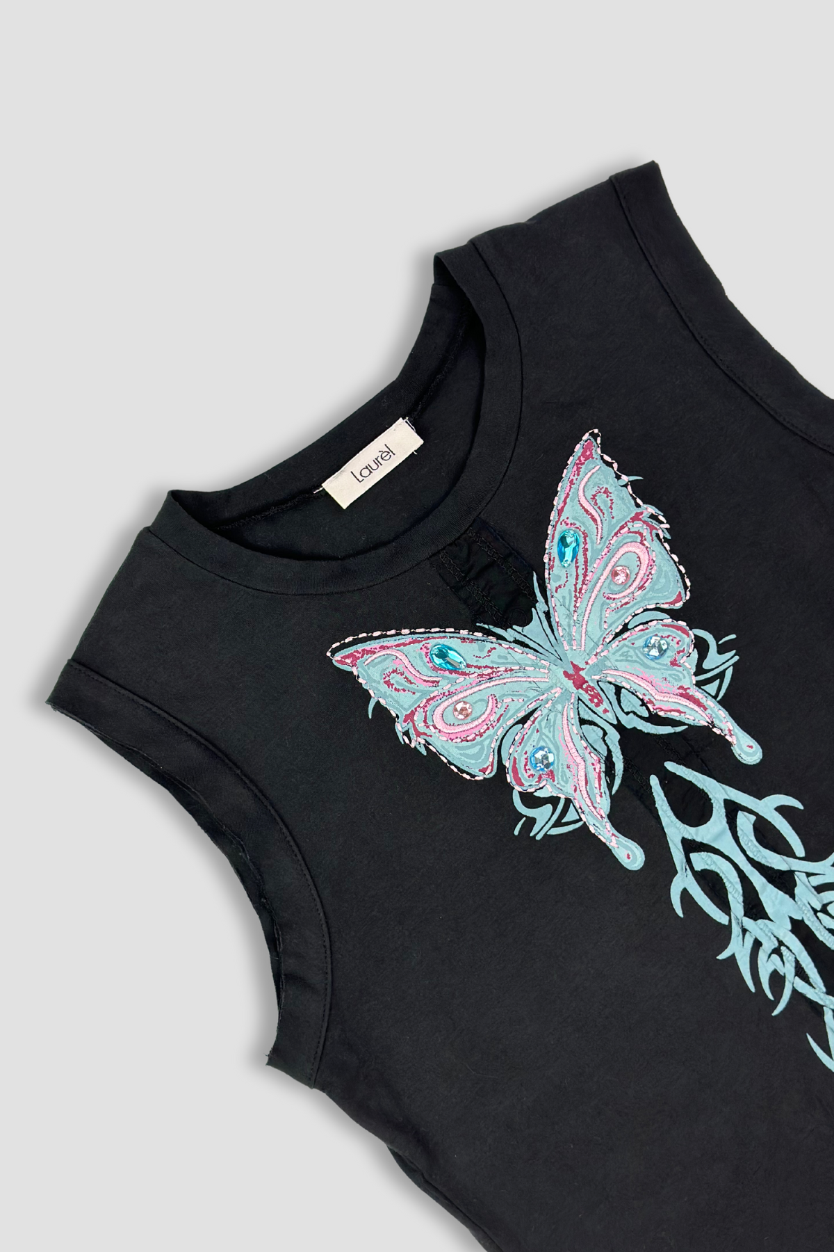 Laurel Butterfly Graphic Gem Sleeveless Top