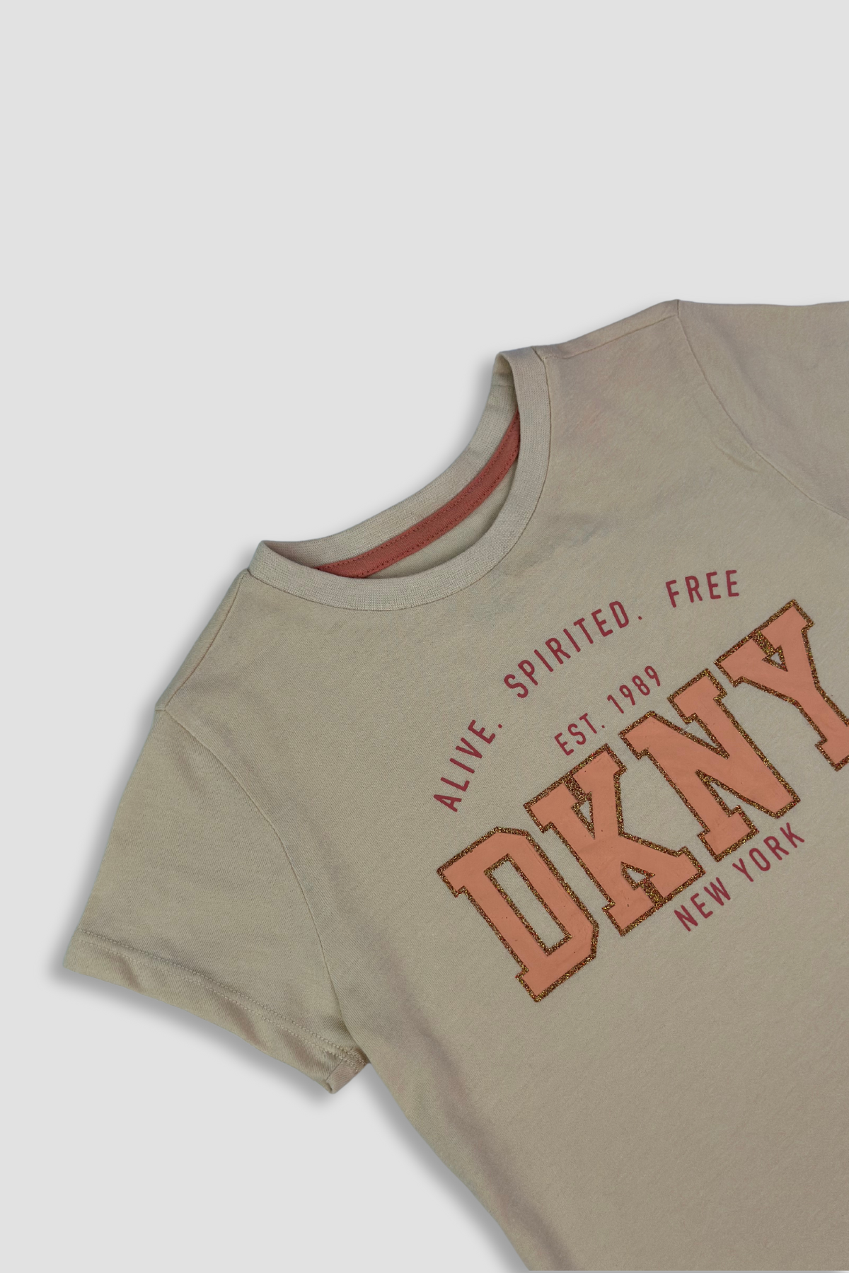 DKNY Crew Neck Cap Sleeve T-Shirt