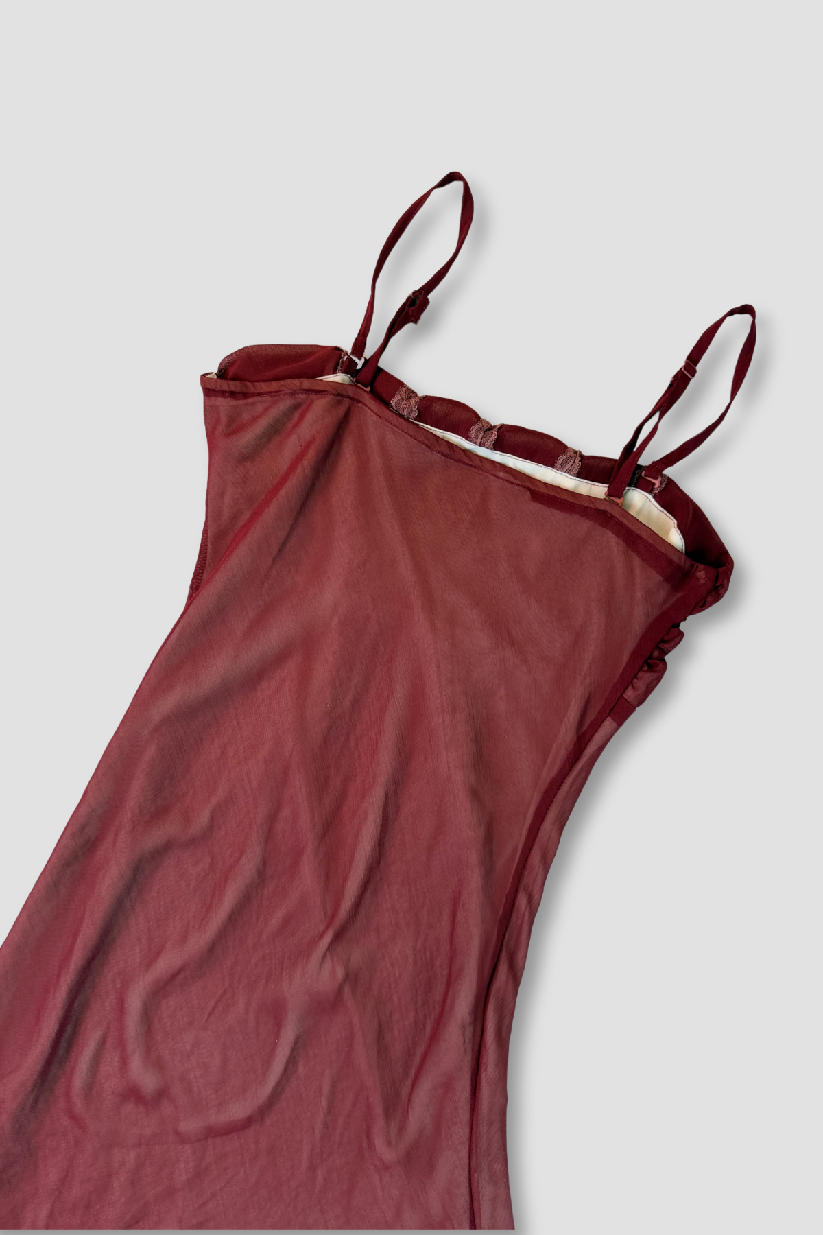 Women's Maroon Chiffon Cami Midi Dress