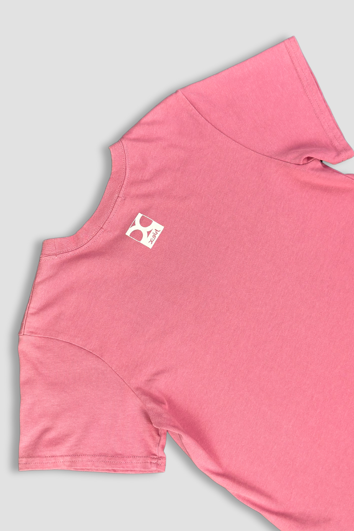 X-GIRL Girl's Crew Neck Pink Classic Logo T-Shirt