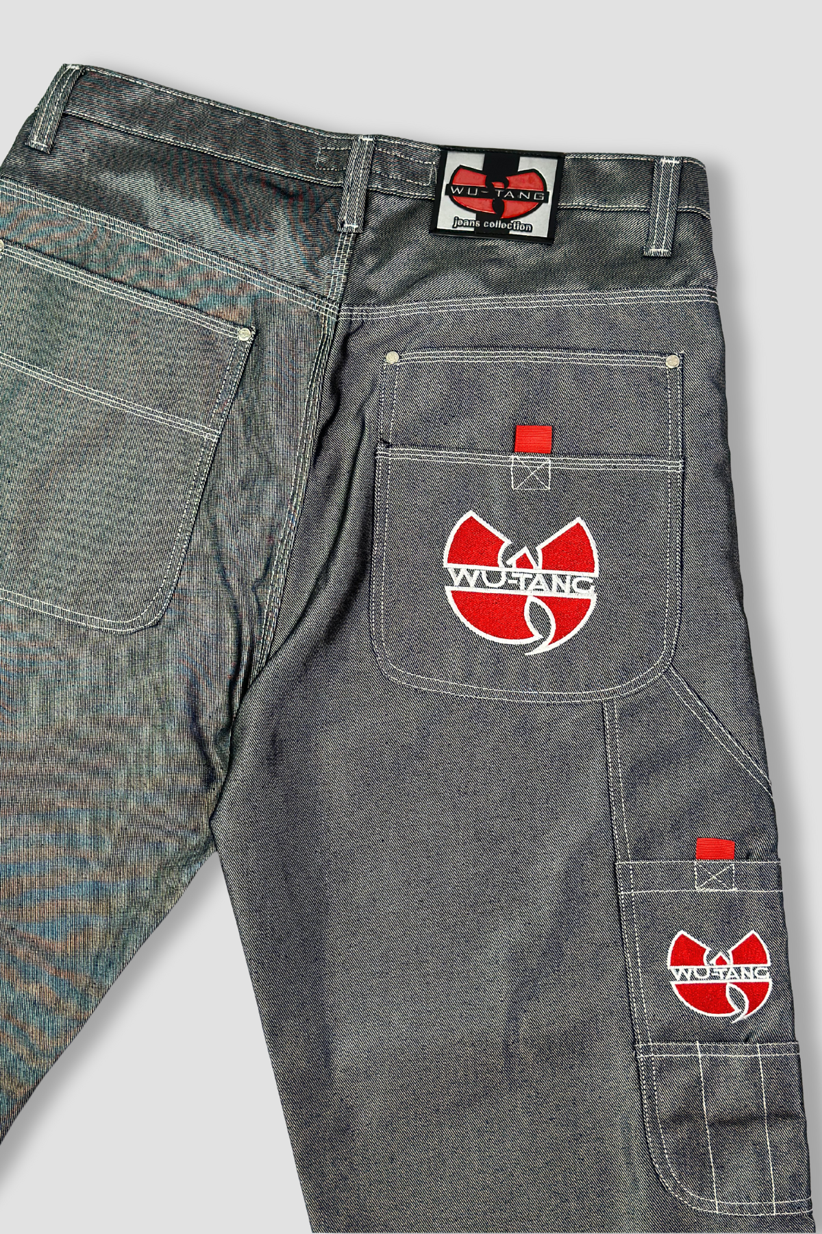 Wu Tang Jeans Collection Wide Fit Metallic Cargo Denim Pants