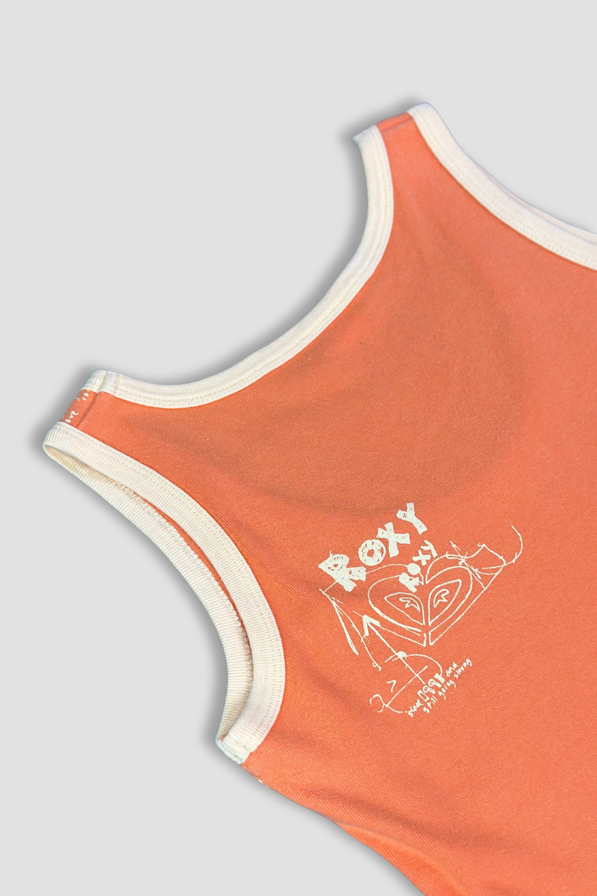 Roxy Women's Cotton Graphic Orange Tank Top