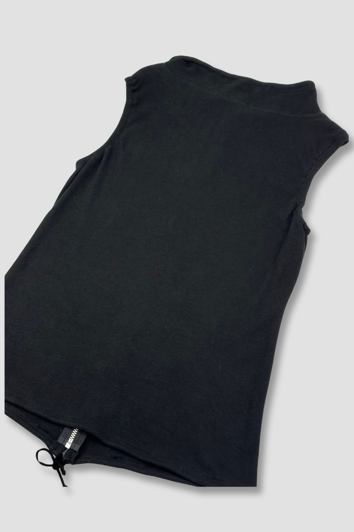 Nice Claup Co. LTD Black Sleeveless Drawstring Zipper Vest