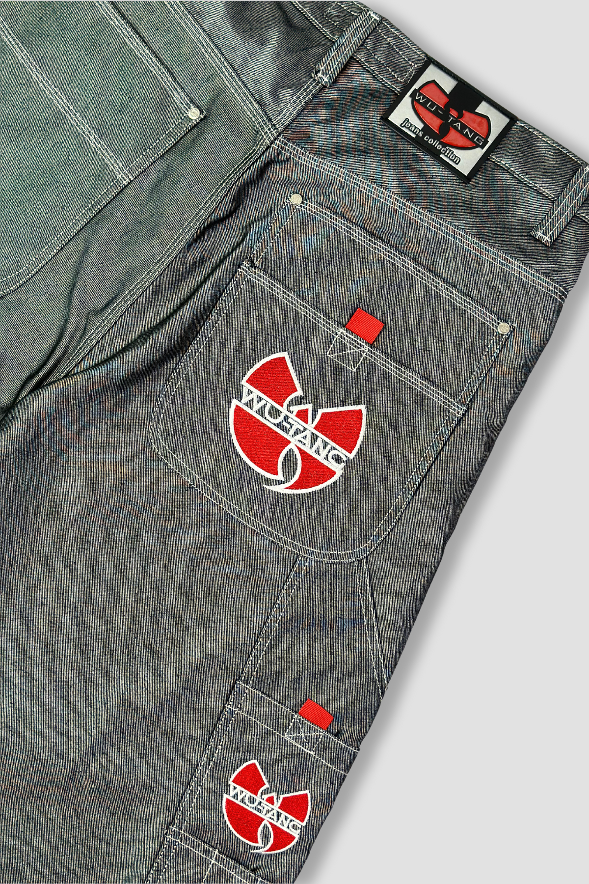 Wu Tang Jeans Collection Wide Fit Metallic Cargo Denim Pants